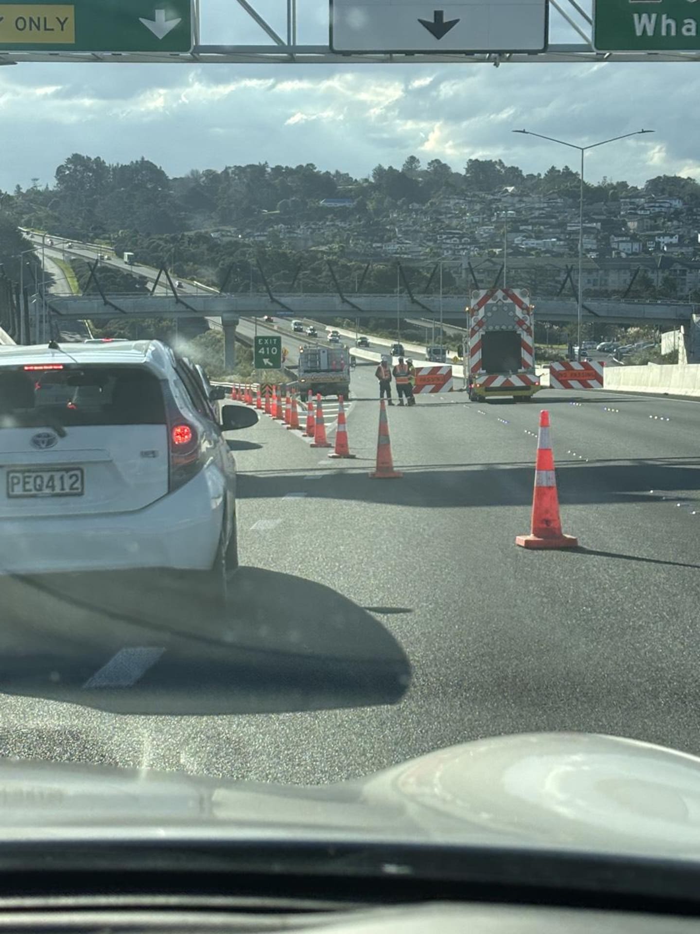 Northbound lanes on Auckland's Northern Motorway are closed and traffic is being detoured.