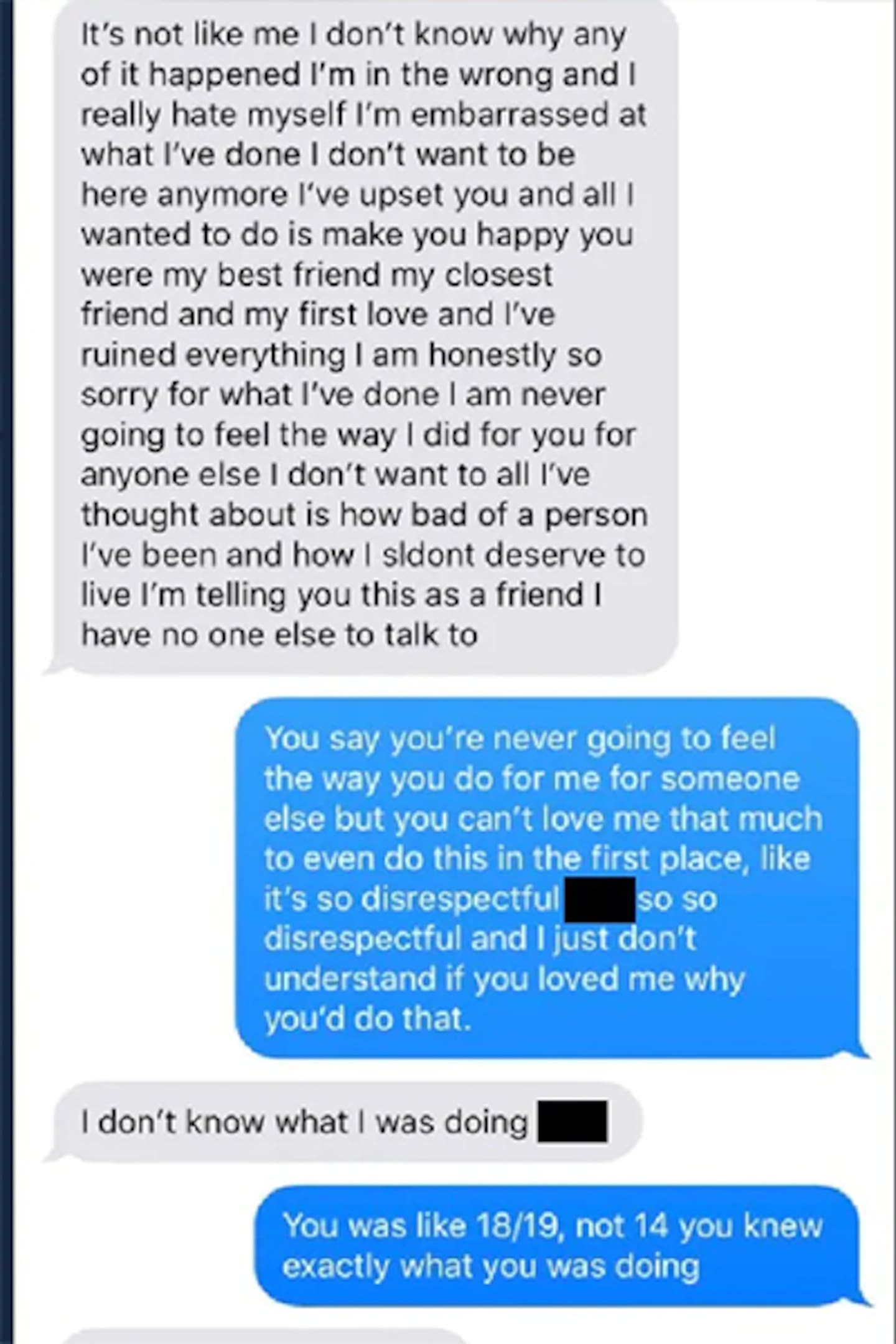 Die Frau veröffentlichte Screenshots von Textnachrichten zwischen dem Paar. Foto / Twitter