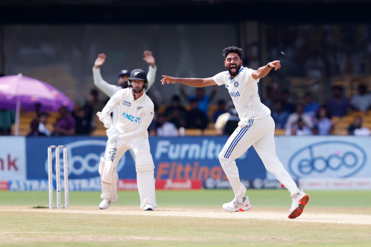 The Black Caps were under pressure from Mohammed Siraj. Photo / Photosport
