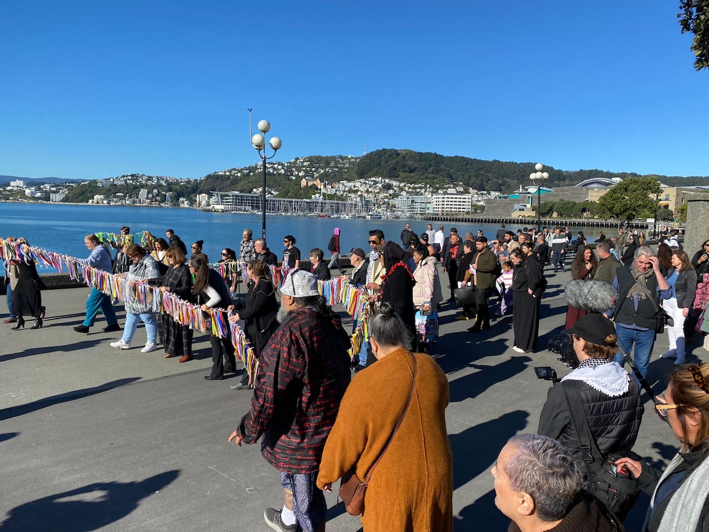 Survivors march to Parliament ahead of the release of the final report from the Abuse in Care inquiry. Photo / Azaria Howell