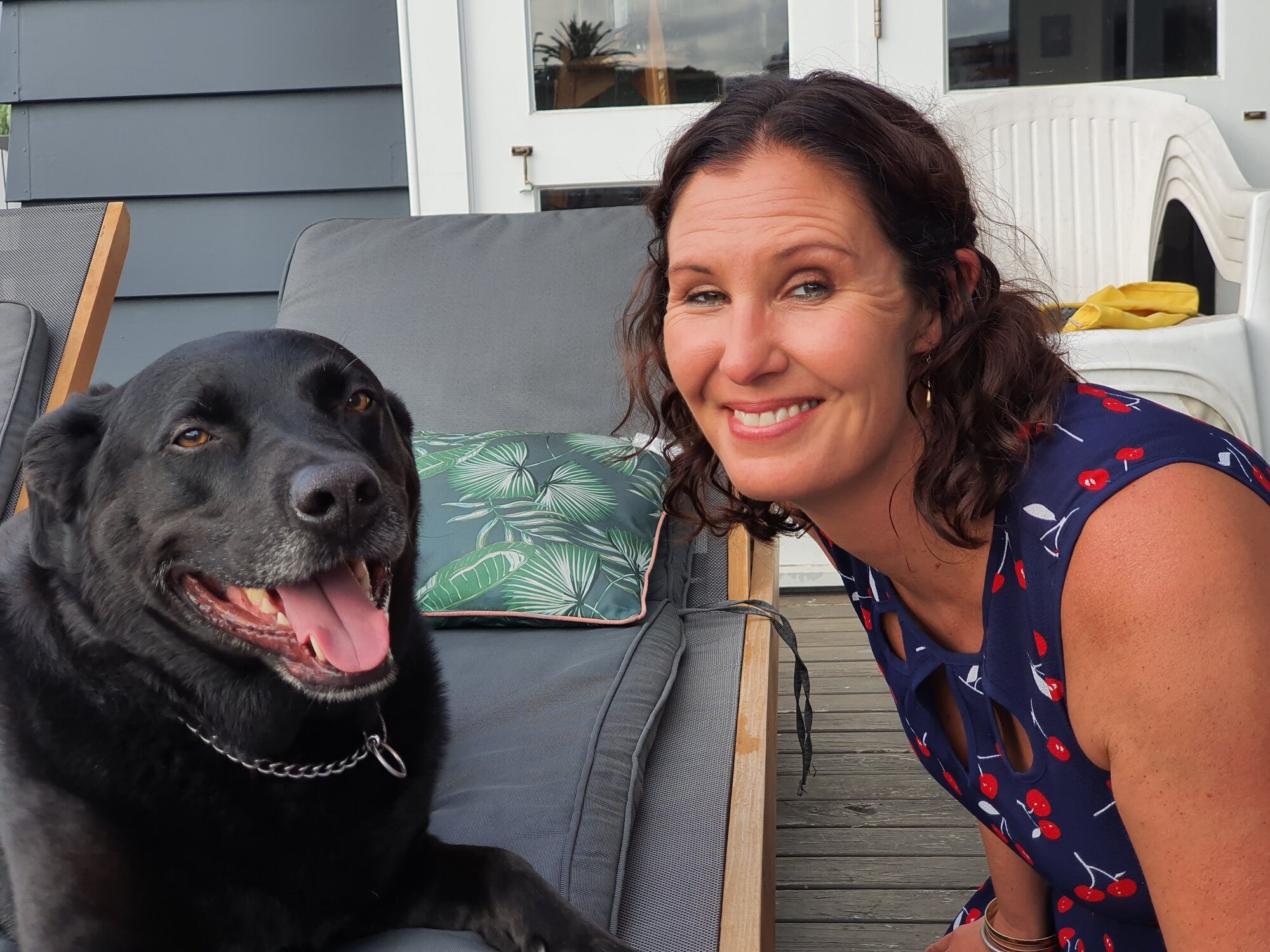 Tauranga dog trainer Kat Stephenson from Dogs Are Us with past pet Tama. Photo / Supplied