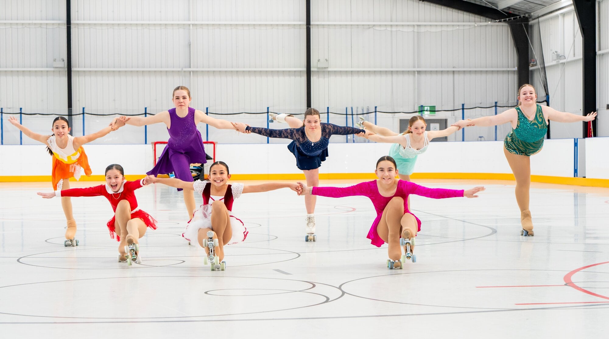  Enjoying the new Revolution Skate Centre from left at back: Emily Matiskainen, Maggie Roden, Emily Evans, Jorja Linthwaite and Emma Delo; and in front Jessica Presant, Sofia Matiskainen and Zara Wilson. Photo / Brydie Thompson