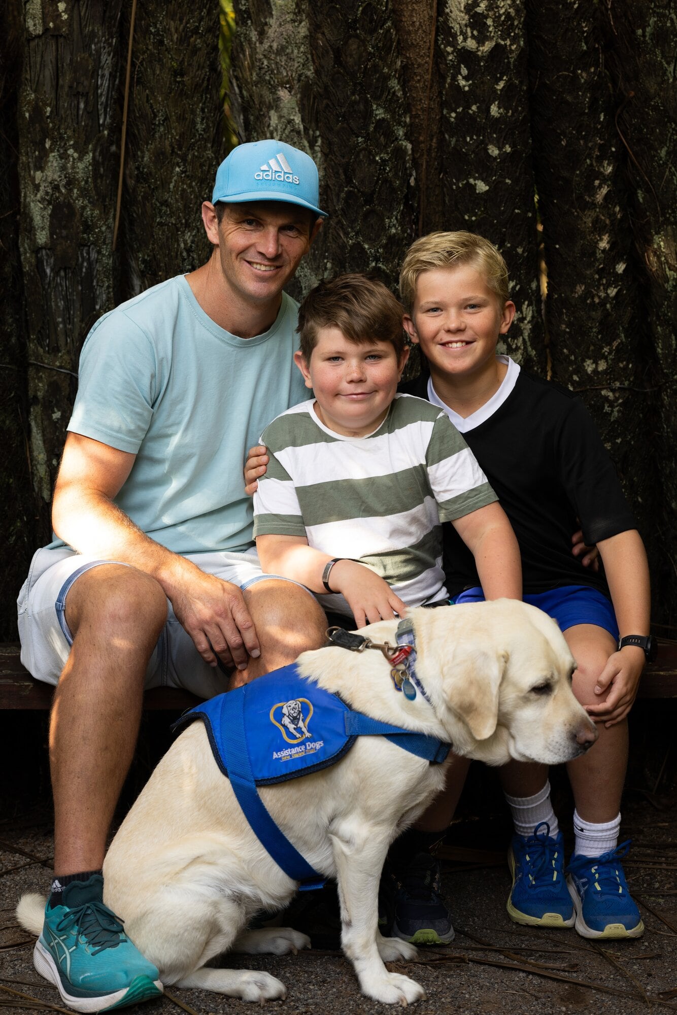  Seven-year-old Harry Ward (in centre) with his father Ben Ward and brother James.   Photo / Nicholas Charles
