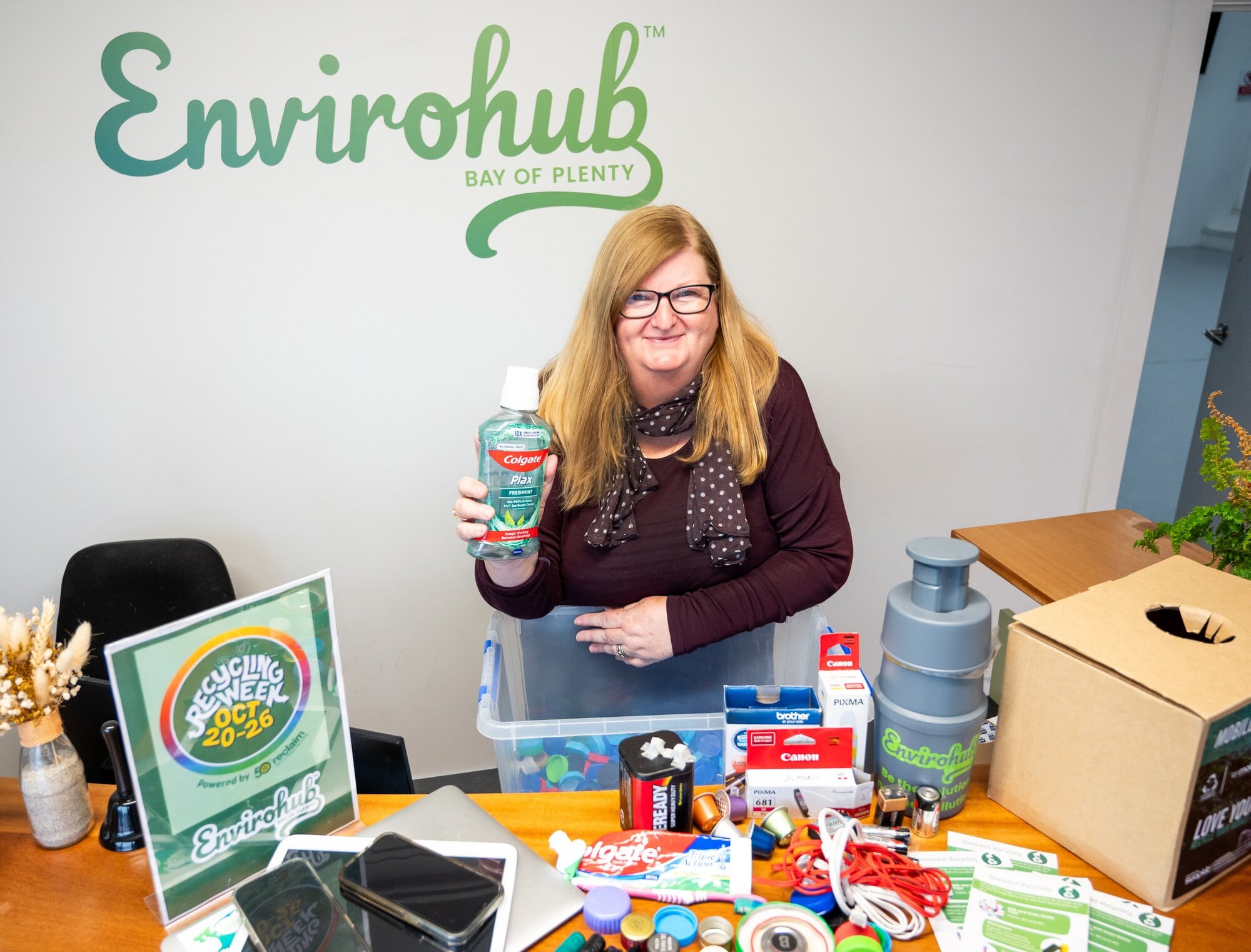 Cathy Donnelly from EnviroHub Bay of Plenty said plastic takes an average 250 years to biodegrade. Photo / Brydie Thompson