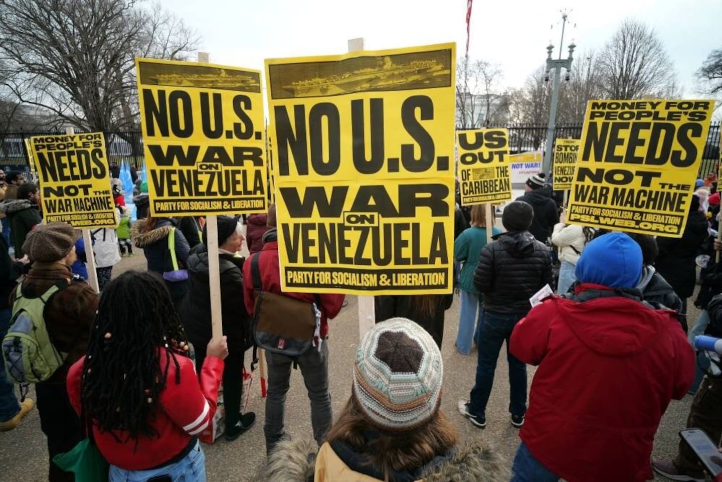 People take part in a demonstration against US military action in Venezuela in front of the White House in Washington, DC. Photo / Mandel Ngan, AFP