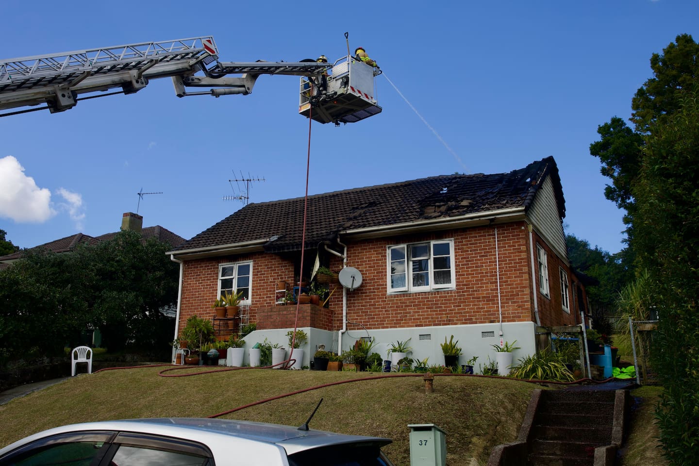 A Ponosnby home has been severely damaged in a fire. Photo / Jason Dorday