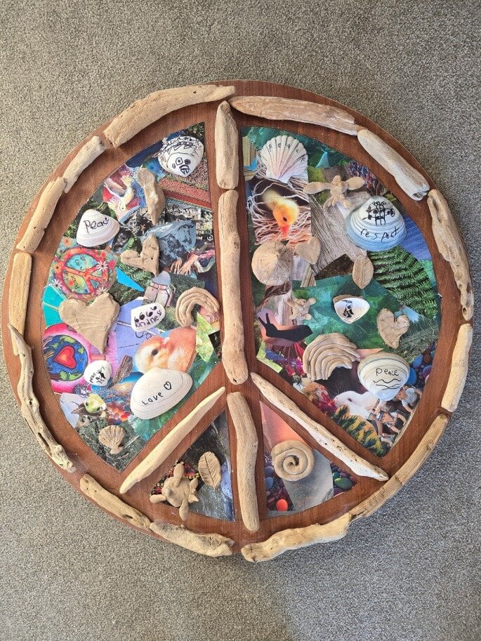 Each student at Matahui is involved — from planning and creating individual artworks to exploring complex ideas about peace, hope and conflict. Photo/ supplied