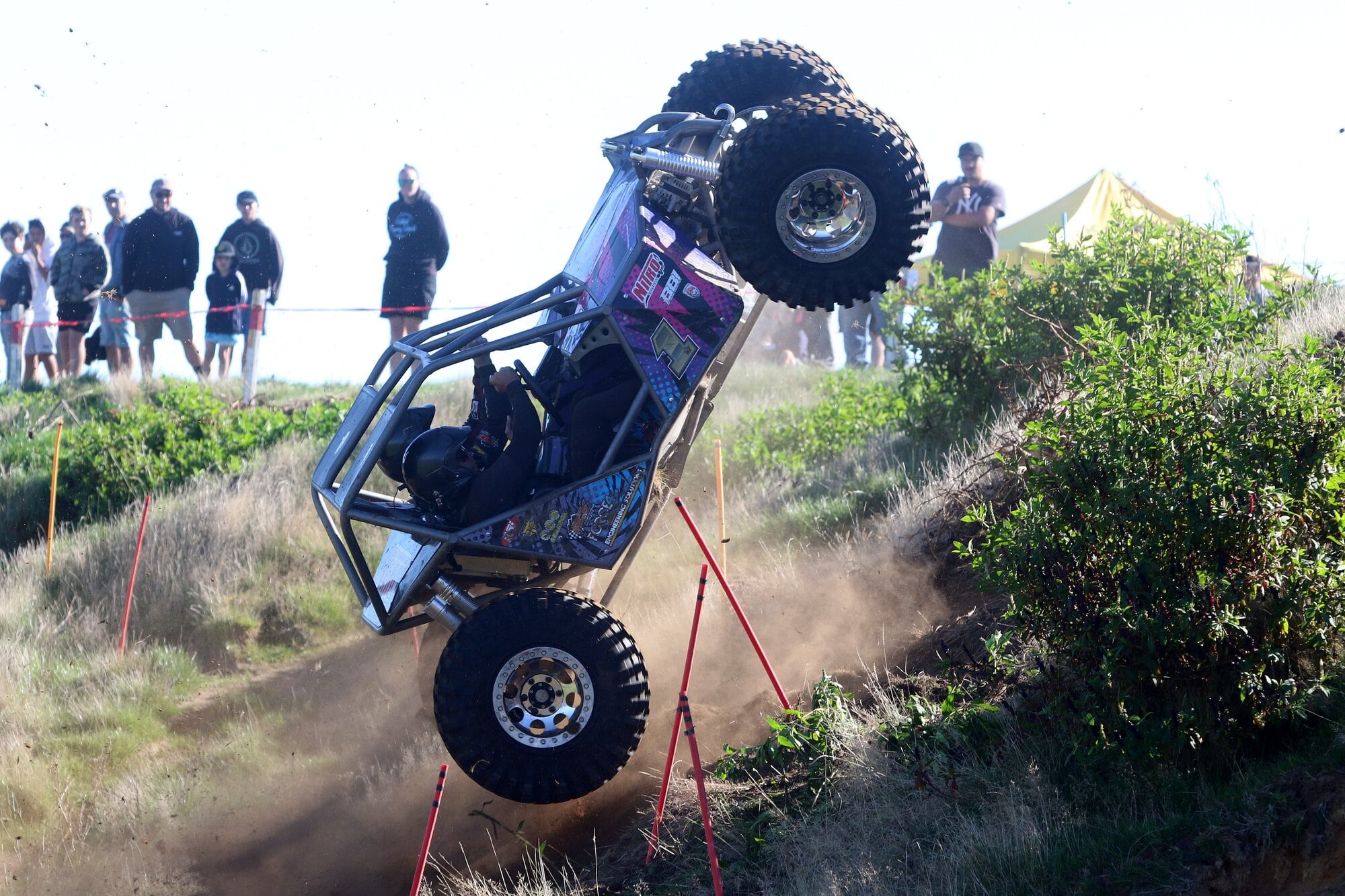  National champion Scott Biggs and co-driver Philip Walton get some air. Photo / Stuart Whitaker