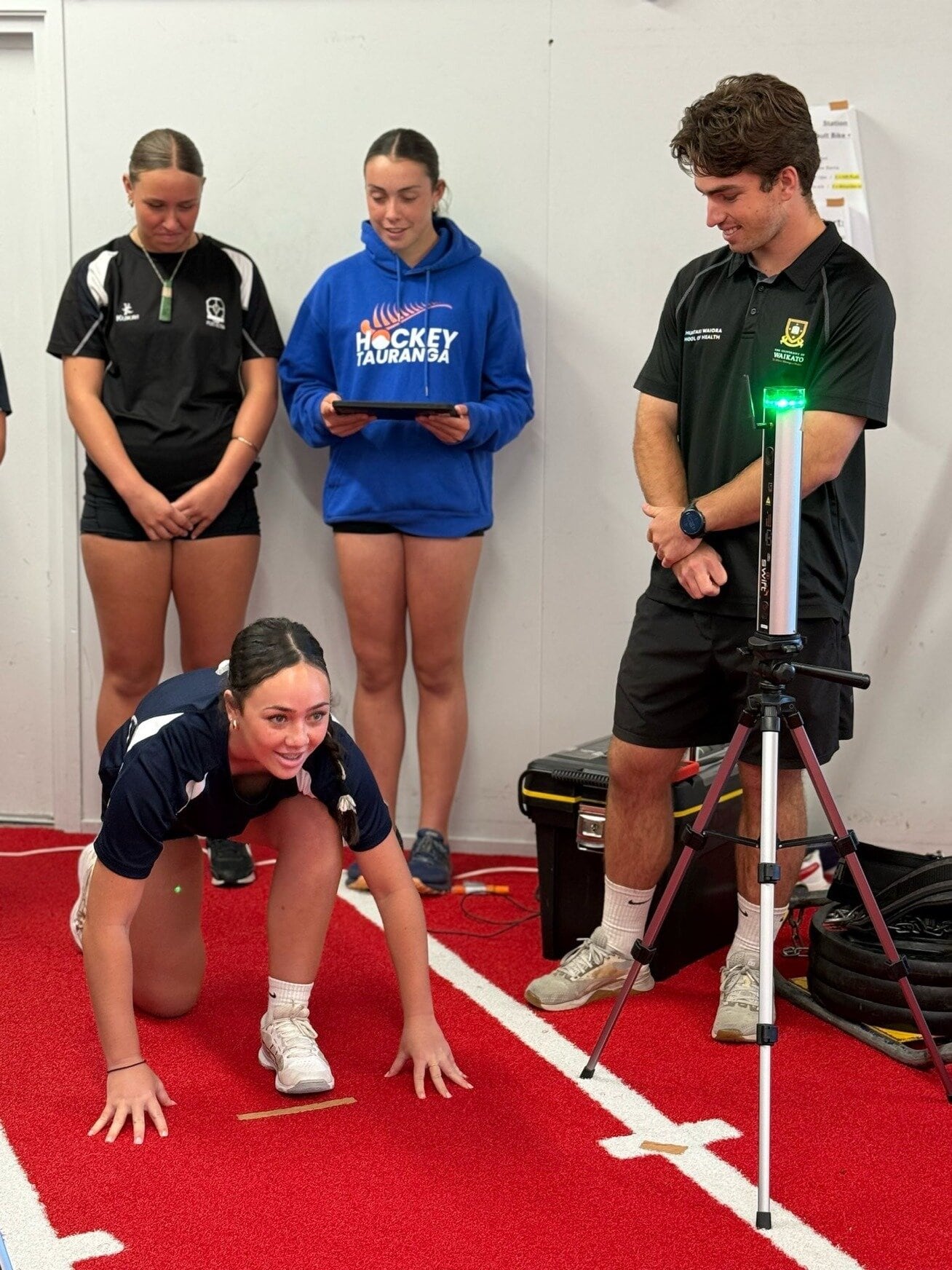 Te Puke High School students - sprinting and reaction time testing.