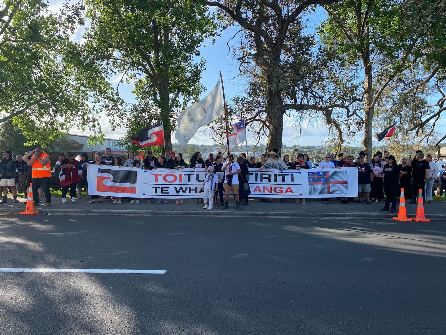 Several thousand people have flocked to Te Kamaka Marae on Auckland’s North Shore this afternoon ahead of the March to Parliament Hīkoi over the harbour bridge tomorrow morning. Photo / Ben Plummer
