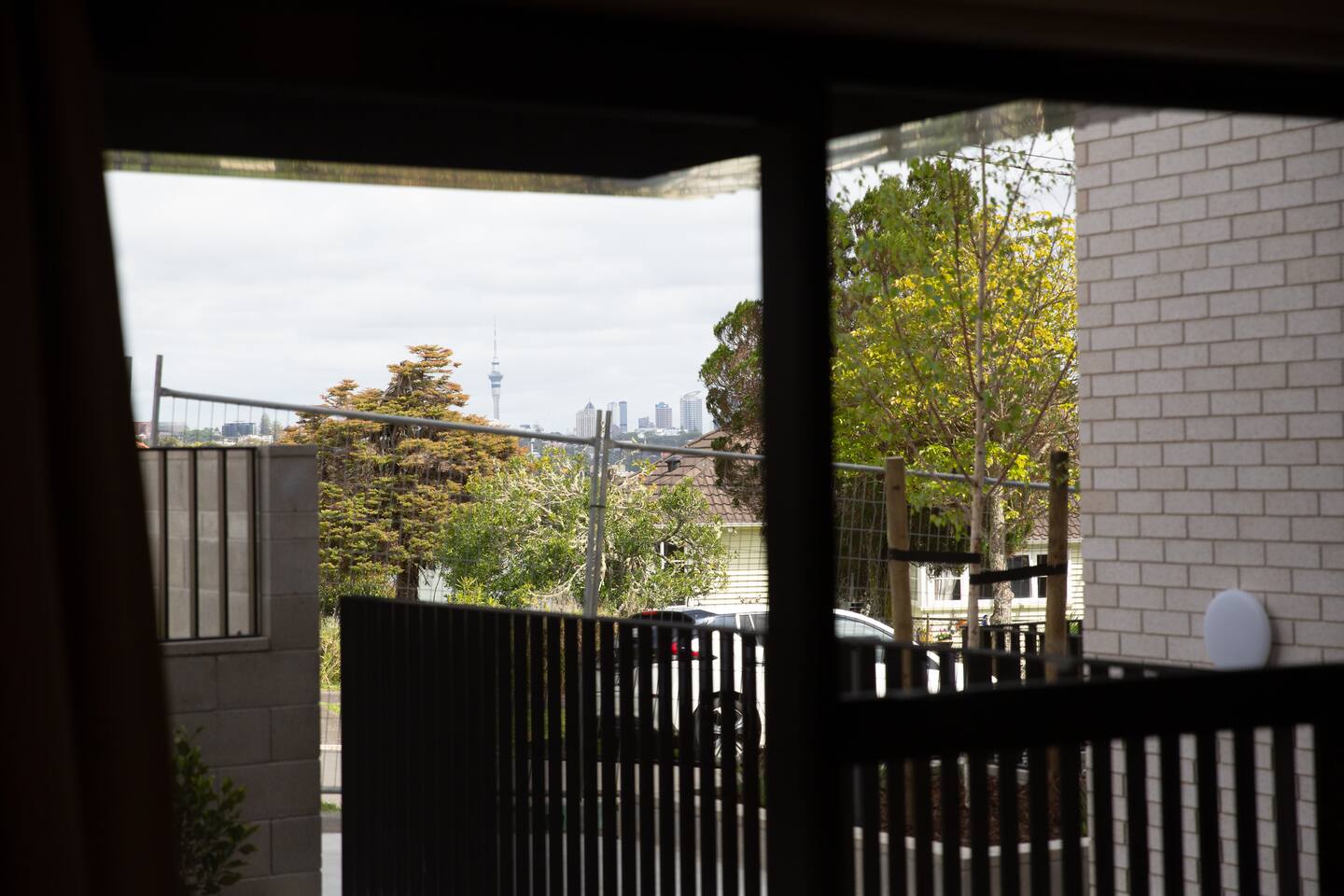 The Skytower and city skyline can be seen from the apartment dining rooms. Photo / Sylvie Whinray