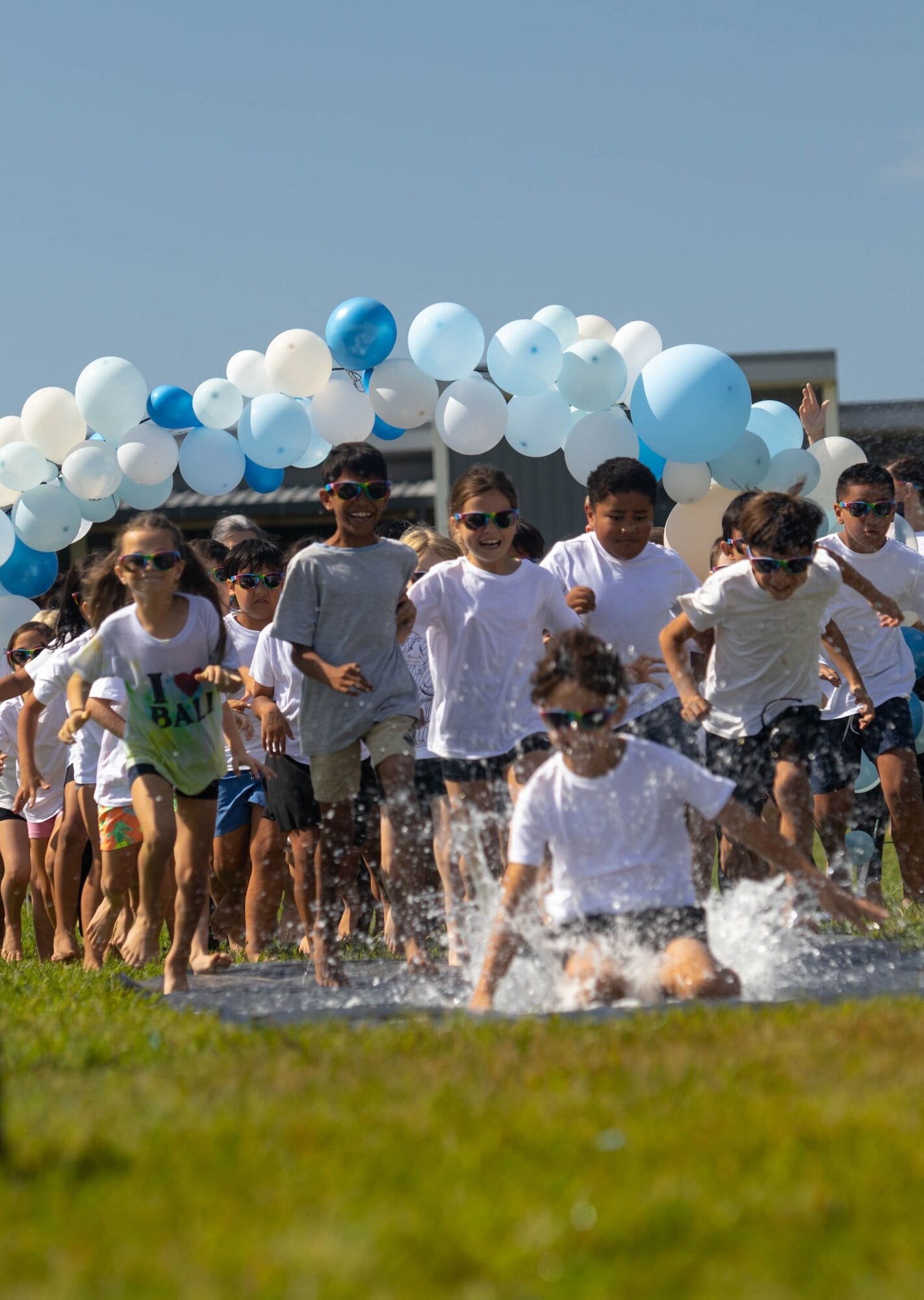  The first leg of the run was a water slide. Photo / Kim Buyn