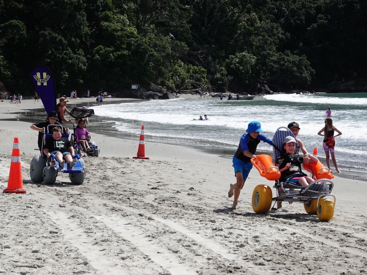 Wheelchair races on Waihī Beach helped mark the official opening of a new facility. Photo / Supplied