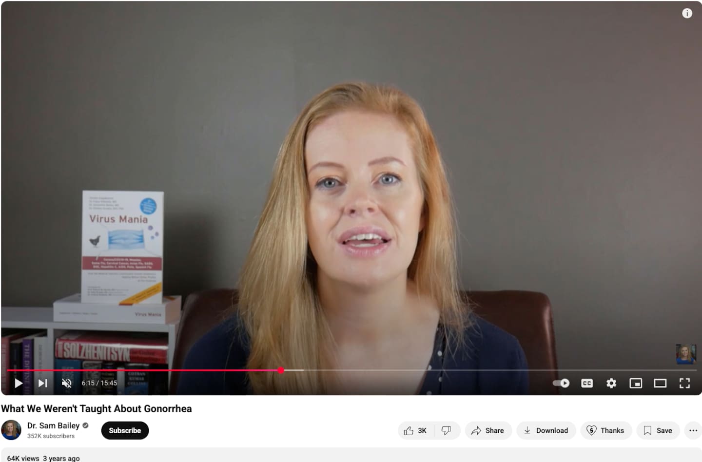 Bailey claimed that gonorrhea was not sexually transmitted. Photo / YouTube