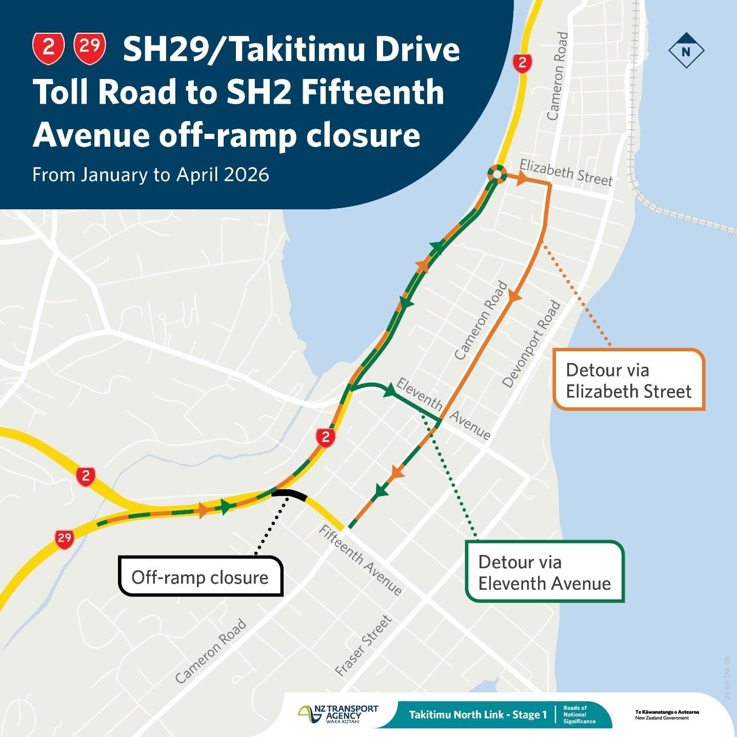  A map showing the detour route during the closure. Image / NZTA