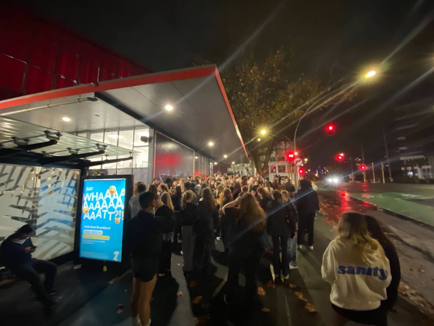 Lorde fans gather outside the rumoured address for show. Photo / supplied