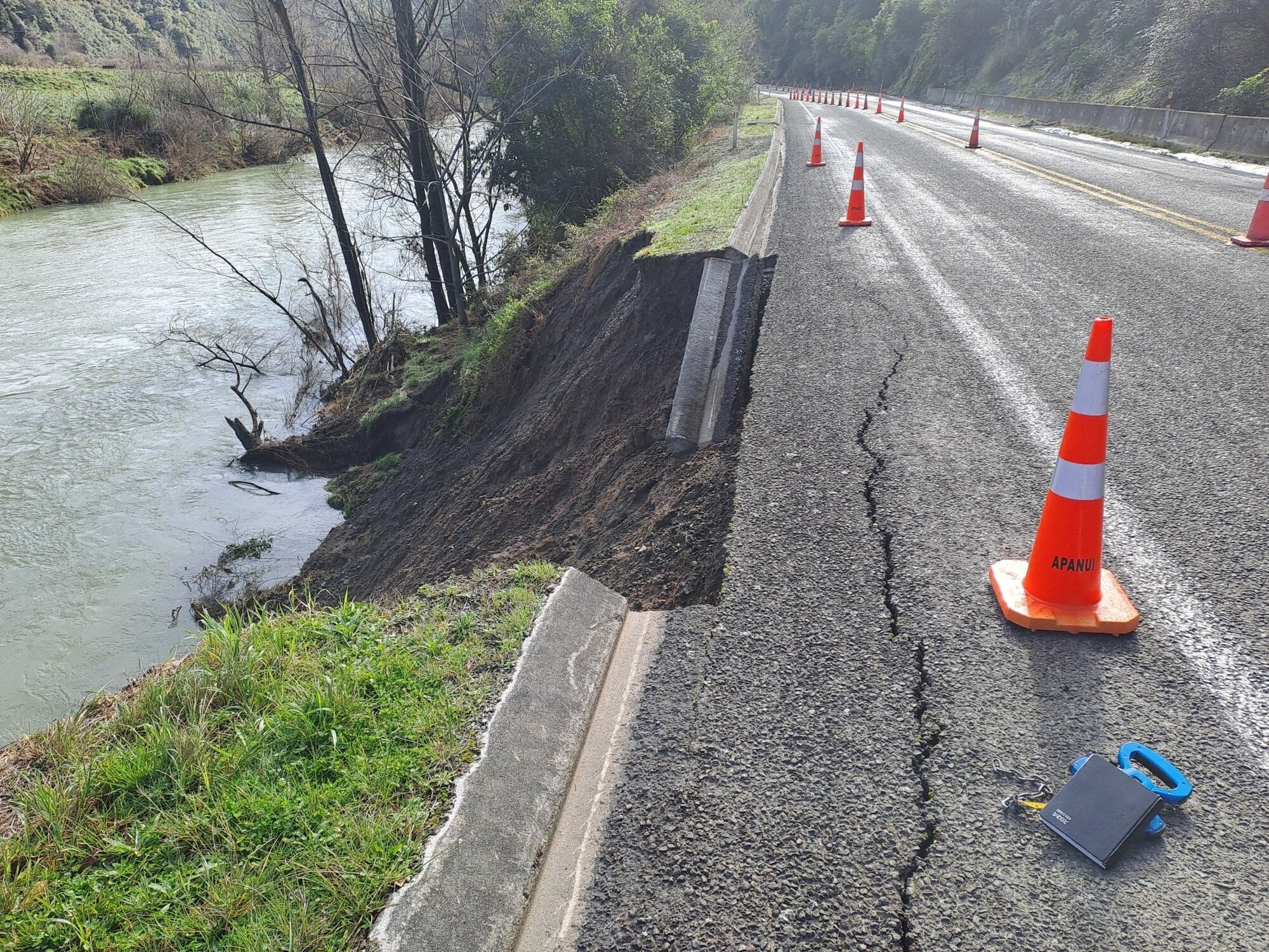  Underslip on State Highway 2 in the Waimana Gorge. Photo / NZ Transport Agency