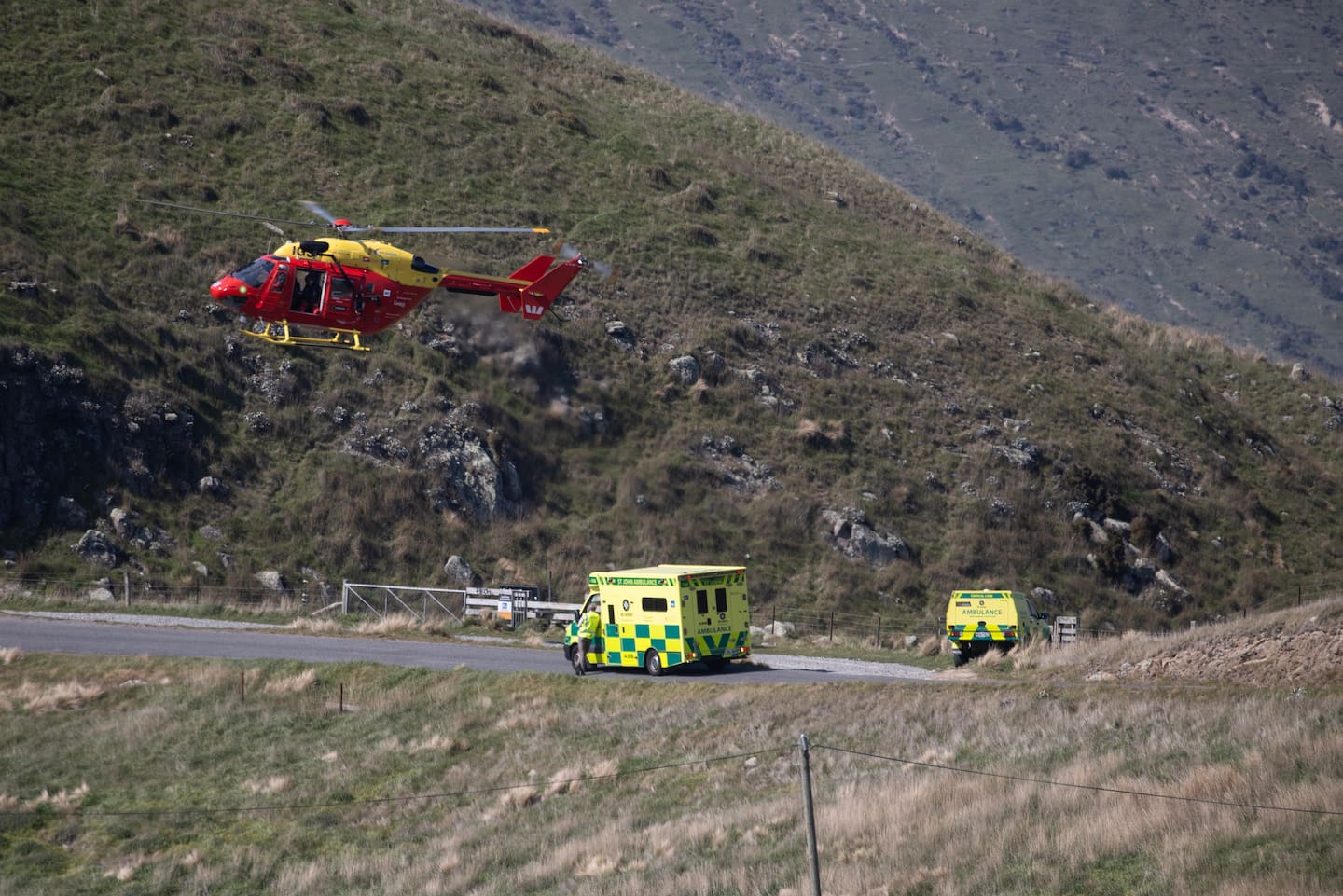 A paraglider has been hurt after a fall near Sumner, Christchurch, this morning. Photo / George Heard