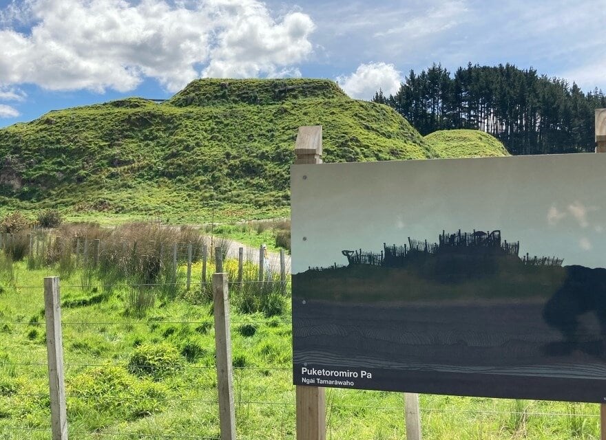  Puketoromiro Pā stands towards the southern end of the Kōpūrererua Valley. Photo / Tauranga City Council.