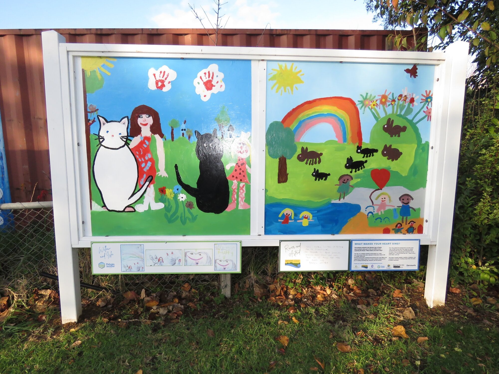  The mural, in Katikati, created by Pahoia and Katikati students. Photo / Merle Cave