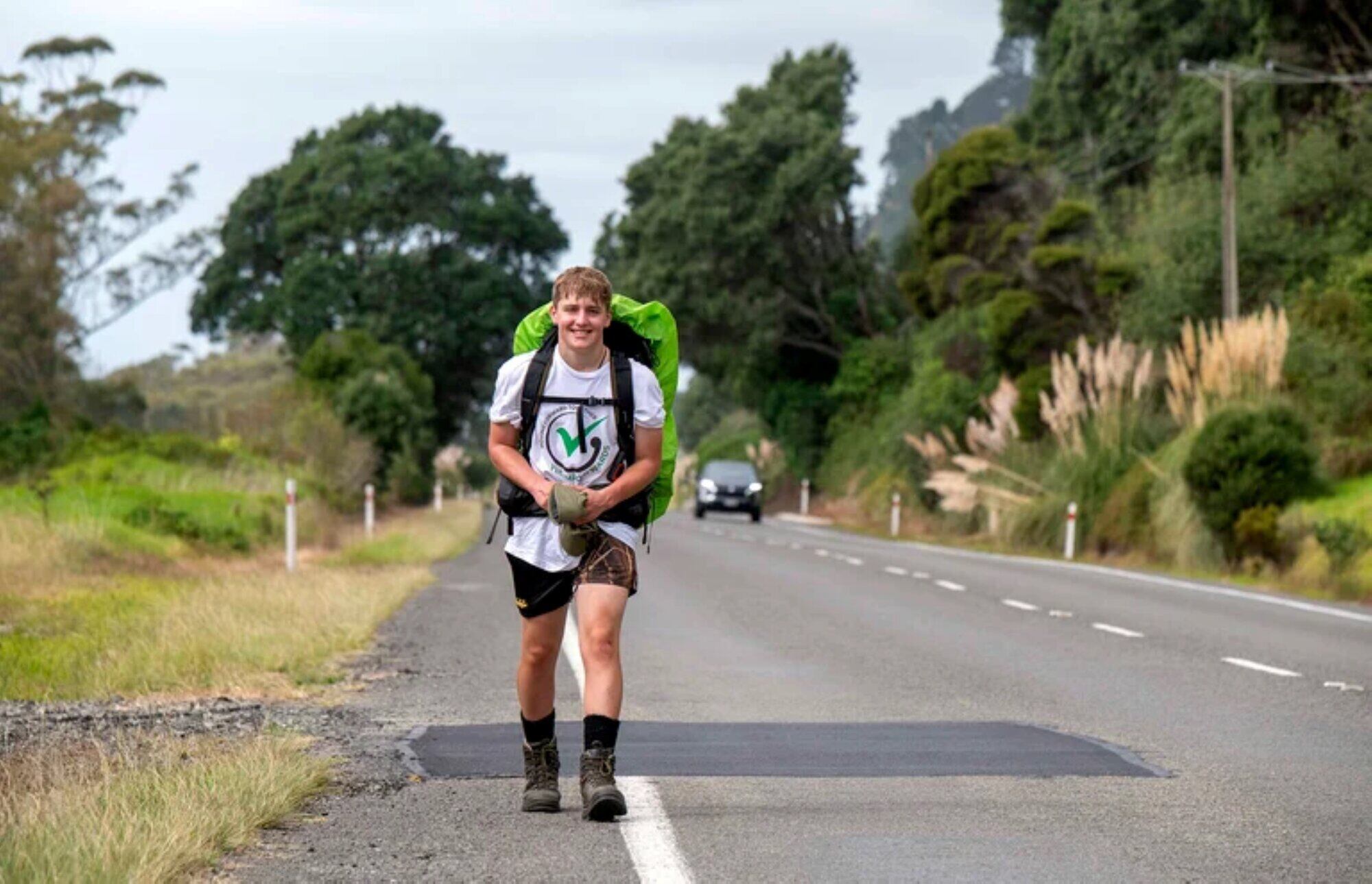  Jack Karetai-Barrett walked and cycled to Tauranga and back during the latest school holidays to promote Māori wards.