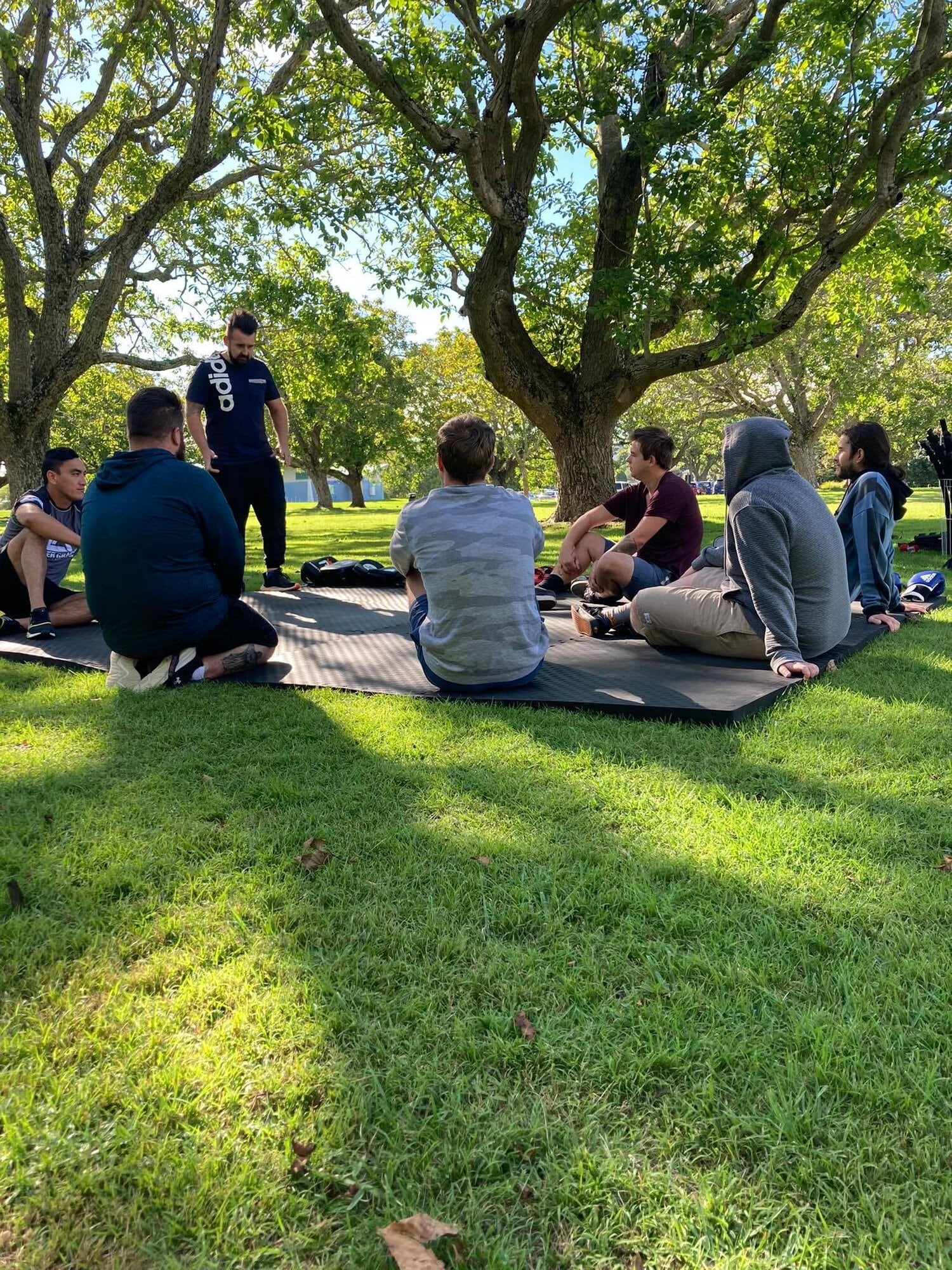 A Men Making Miles sharing circle.