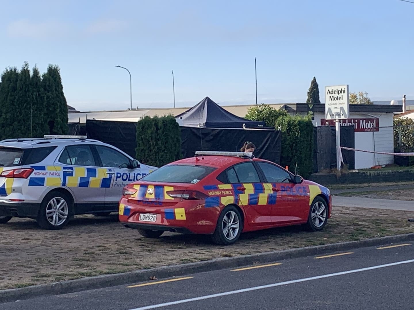 Police outside Adelphi Motel Taupo where 30-year-old Ryan Woodford died. Photo / NZME