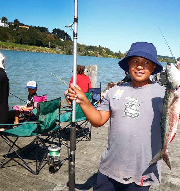 More than 200 entrants in Plumber Dan Kids Fishing Competition at Whanganui  Town Wharf make it so popular that some missed out - NZ Herald