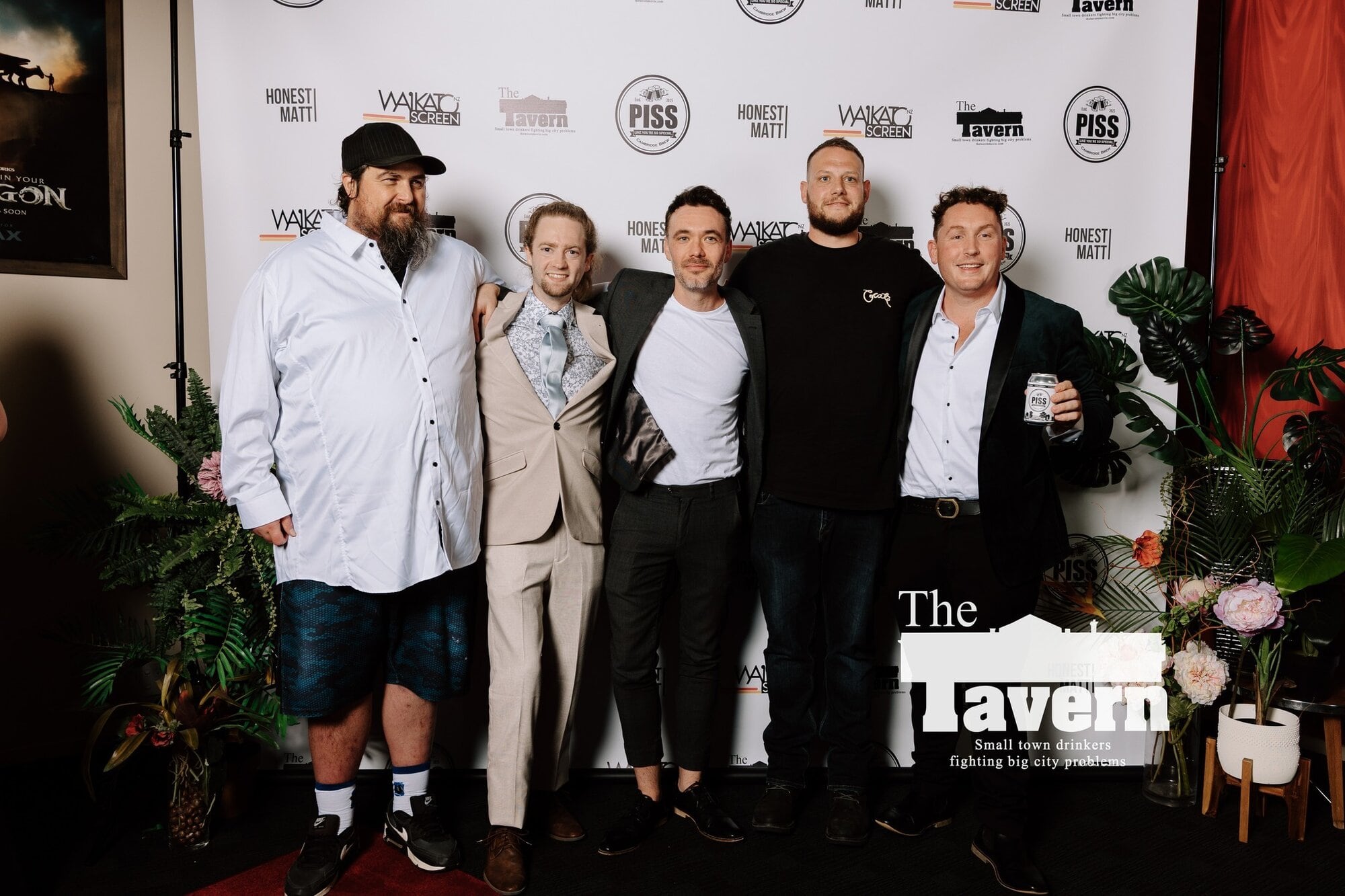 The five mates (from left) Dan Sage (Keitz), Stuart Shacklock (Jeremy), Tom Easden (Tomo), Ryan Jackson (Jacko) and Matt Hicks (Matt). Photo / Ruth Gilmour