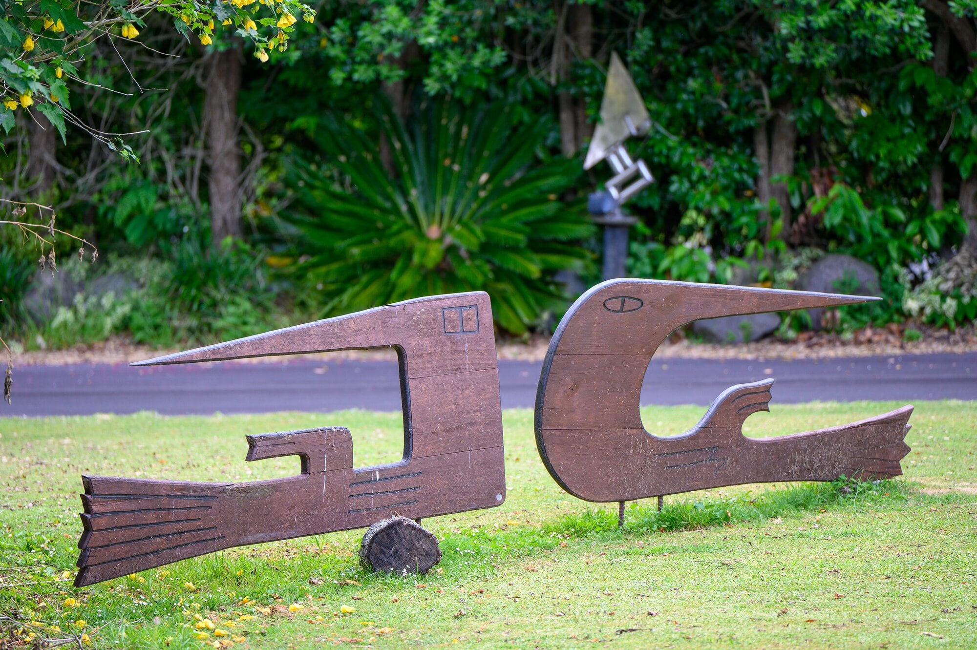 Jens Mueller collects artwork on many of his overseas trips and installs the pieces around his rural property. Photo / David Hall