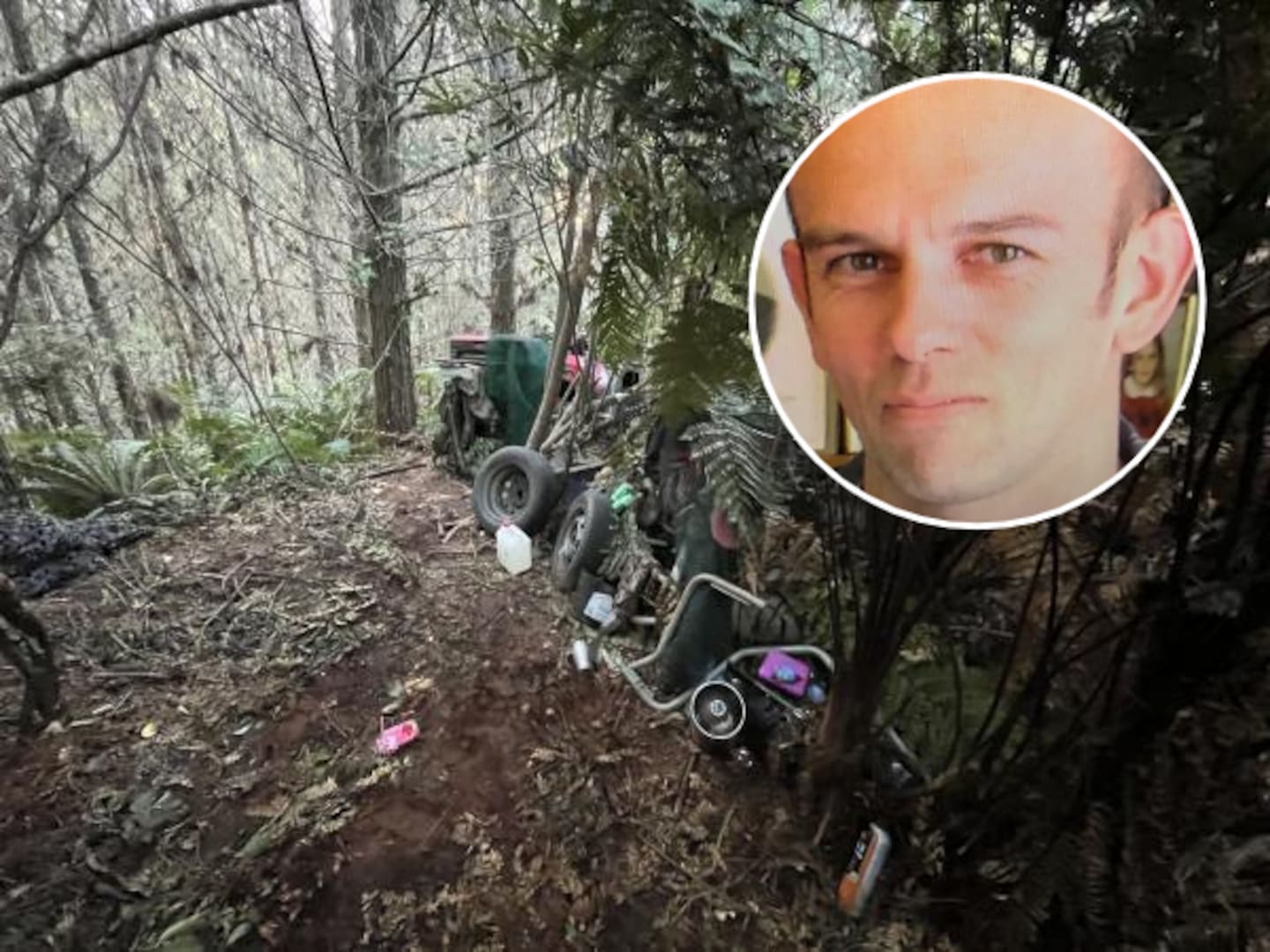Tom Phillips and one of the campsites he was living in with his children. Photo / NZ Police
