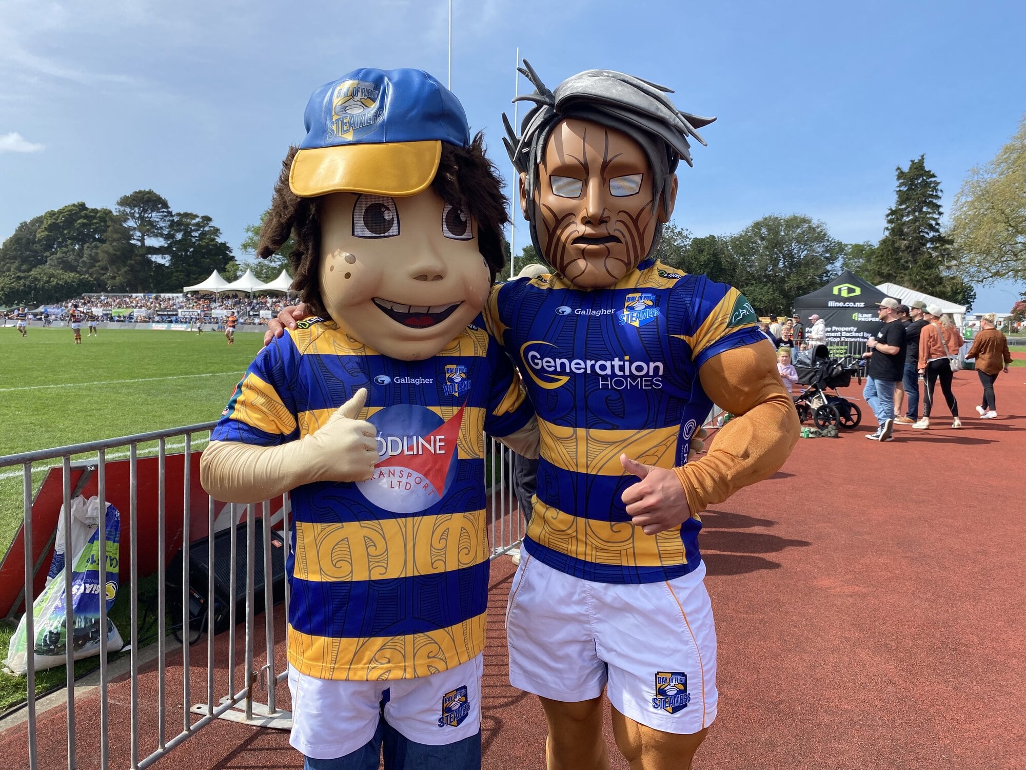 Bay of Plenty Steamers mascots. Photo / Rosalie Liddle Crawford