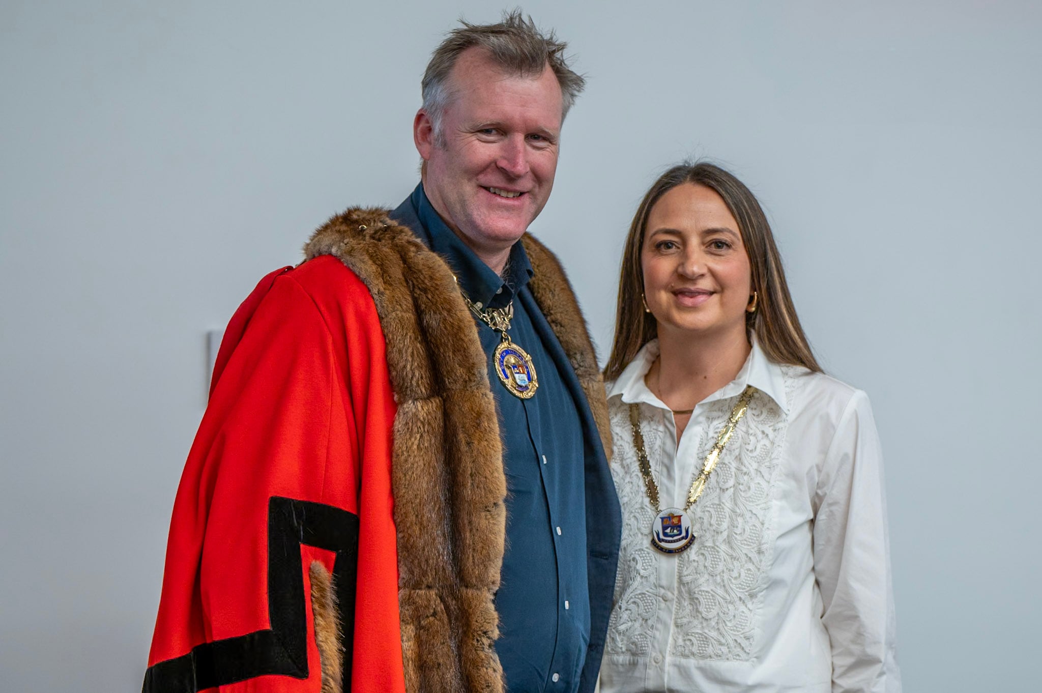 Tauranga mayor Mahé Drysdale and his wife Juliette at the swearing-in ceremony in August 2024. Photo / David Hall