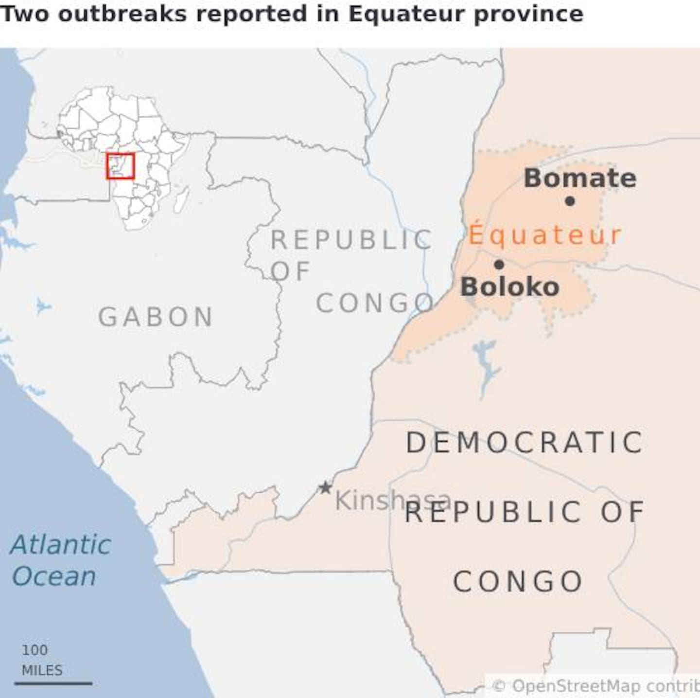 An unknown illness has killed 53 people in a northwest region of the Democratic Republic of Congo. Graphic / The Washington Post