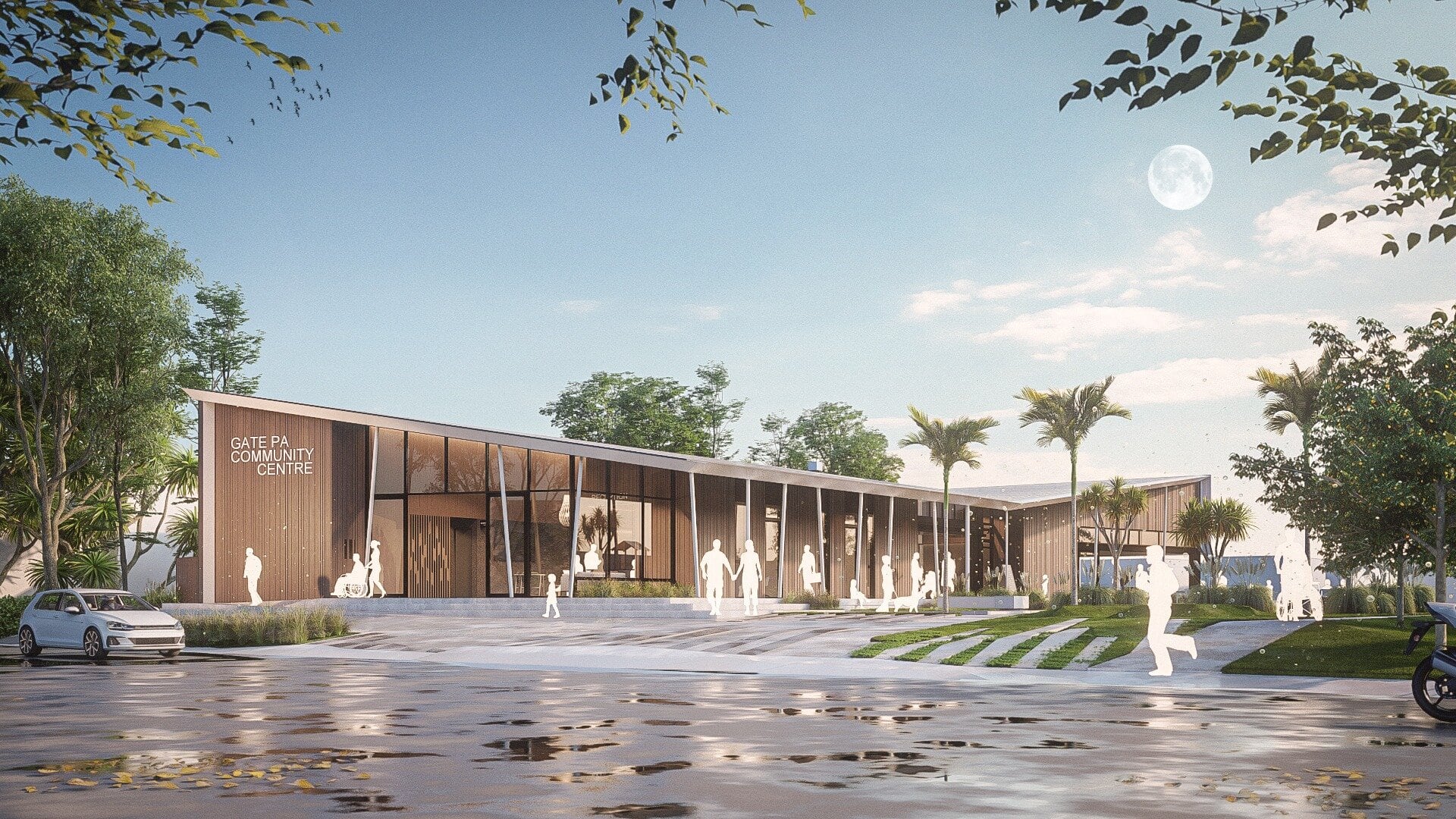  Artist impression of the future Gate Pā Community Centre. Image / DGSE