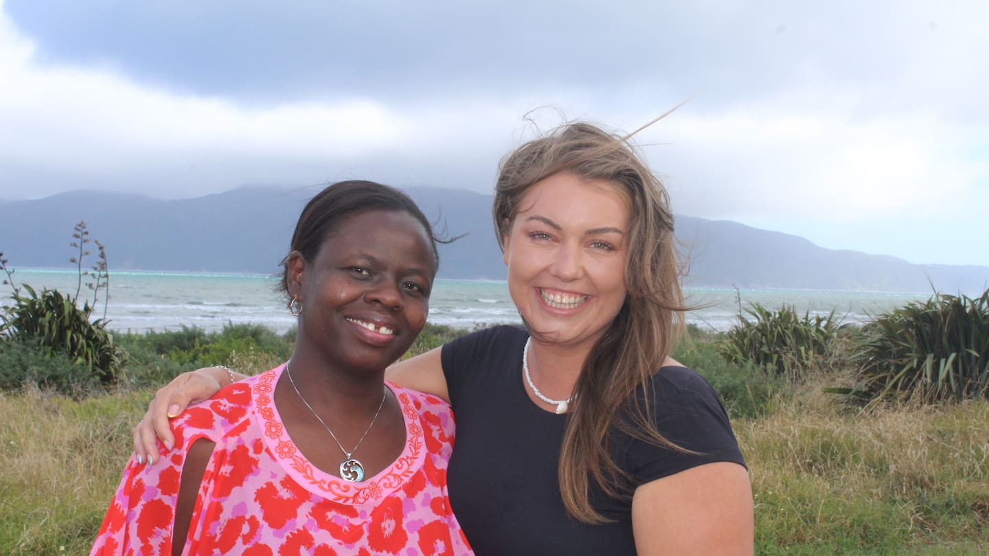 Kāpiti Women's Centre manager Louise Waterworth (left) with Georgia Mackfall. Photo / Grace Odlum