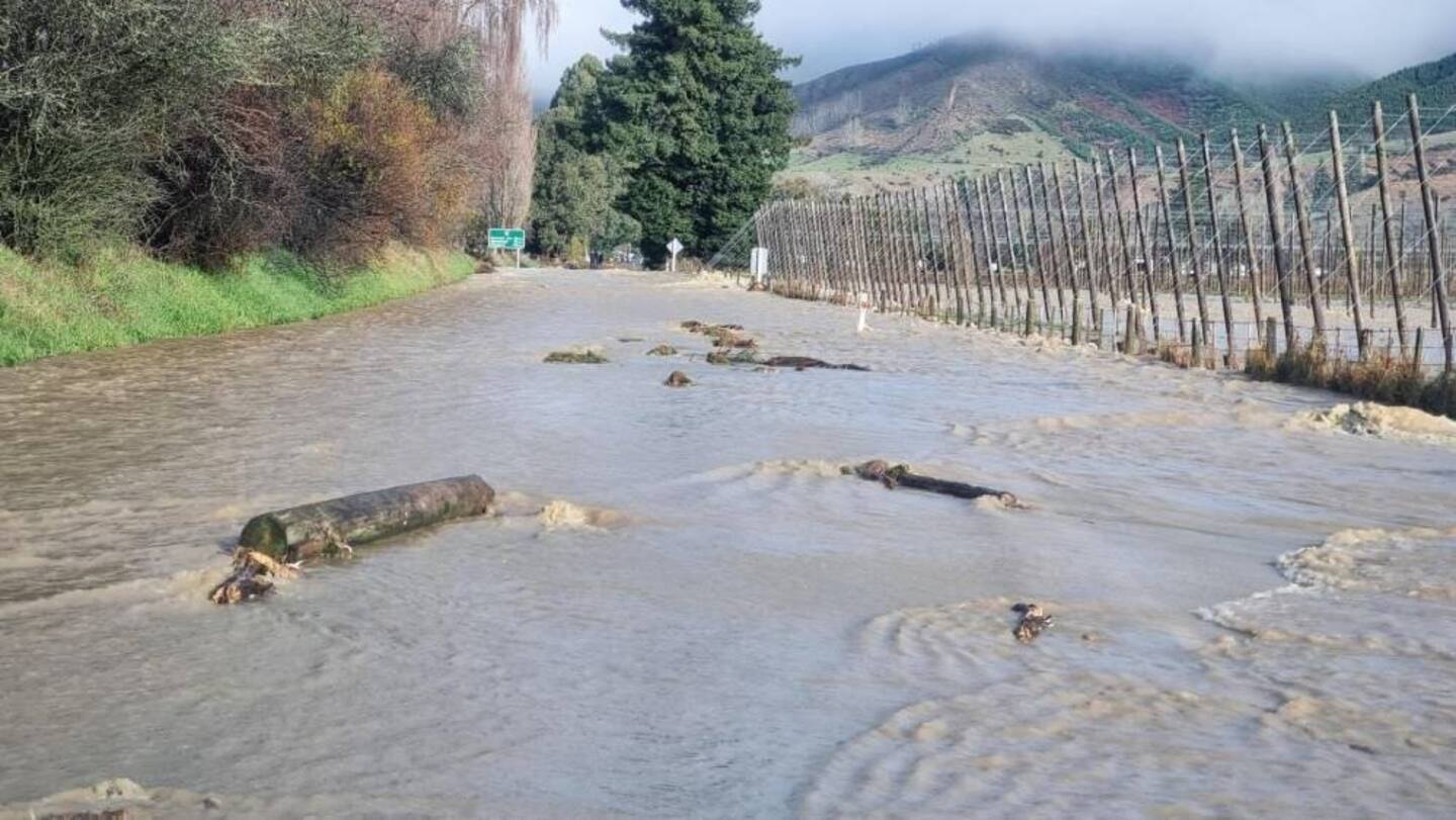Flooding on SH6 Kotahu, by the Motueka River. Photo / NZTA