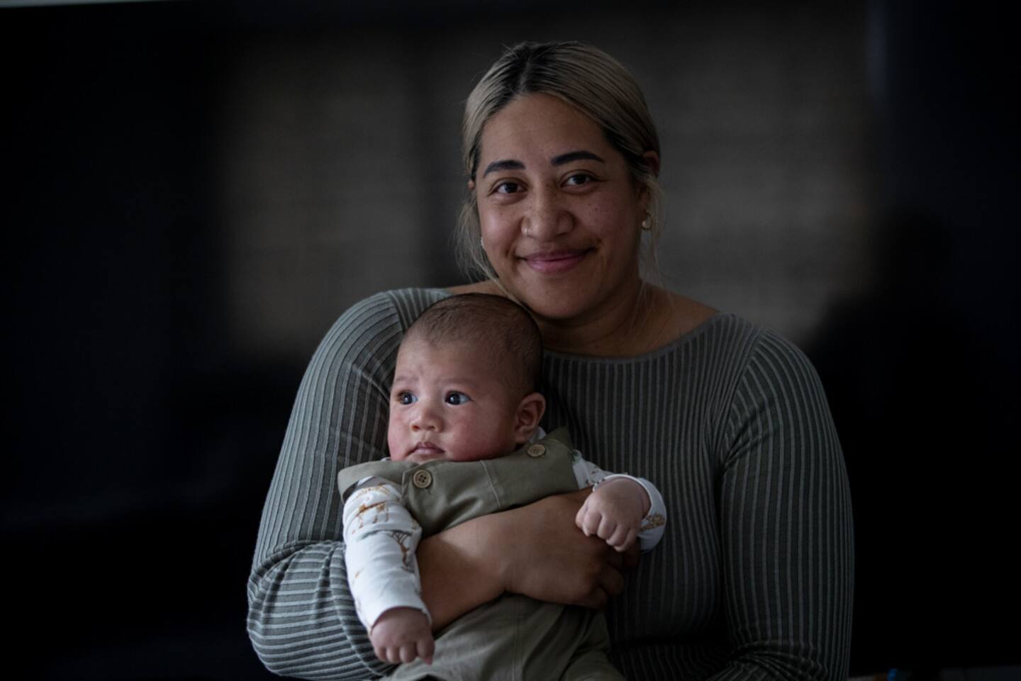 Angela Sagala holds her baby boy Aiden Anelusi Sagala-Mila who she named after her late brother Aiden Sagala. Photo / Dean Purcell