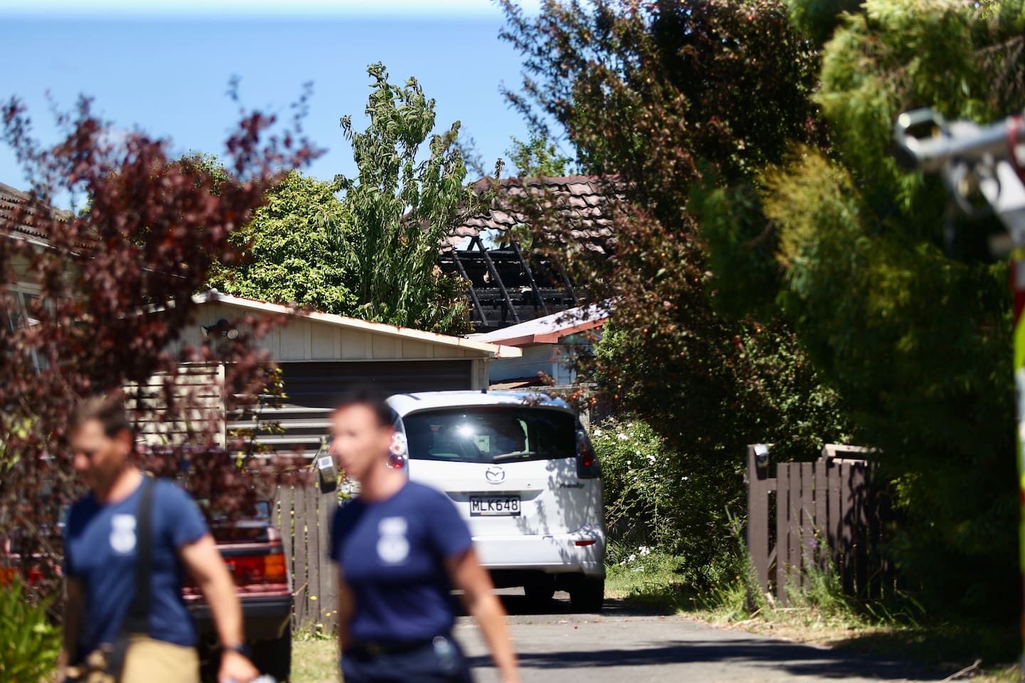 Emergency services are at a house fire in the Christchurch suburb of Hornby. Photo / George Heard