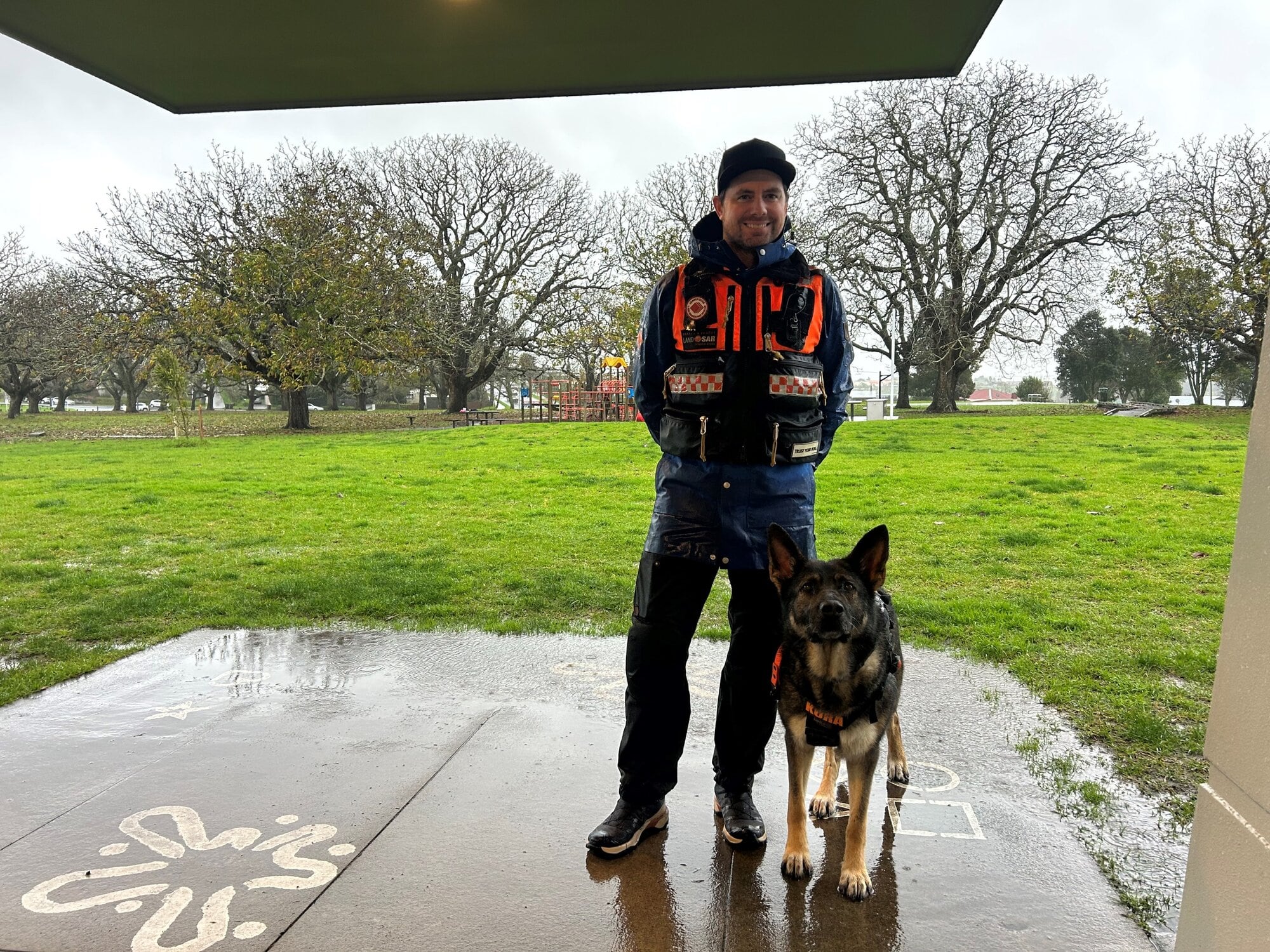  Nick Petry and his search and rescue dog Kora have completed more than 100 deployments together. Photo / Haley Doig