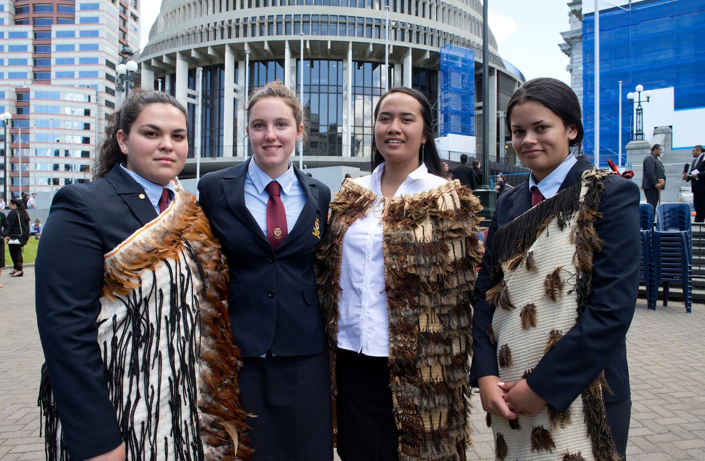 Ōtorohanga College students who petitioned Parliament in 2015 (from left): Rhiannon Magee, Leah Bell, Waimarama Anderson and Tai Te Ariki Jones.