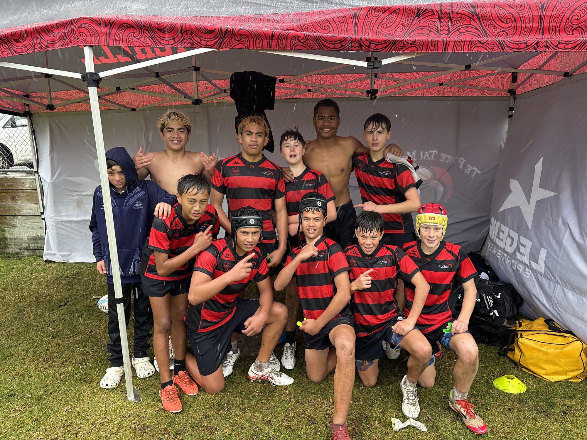  Te Puke Intermediate School’s boys’ rugby sevens side warmed up for AIMS Games with a win in the Super 11 sevens competition. The girls team finished second in the girls’ tournament. Photo / Supplied