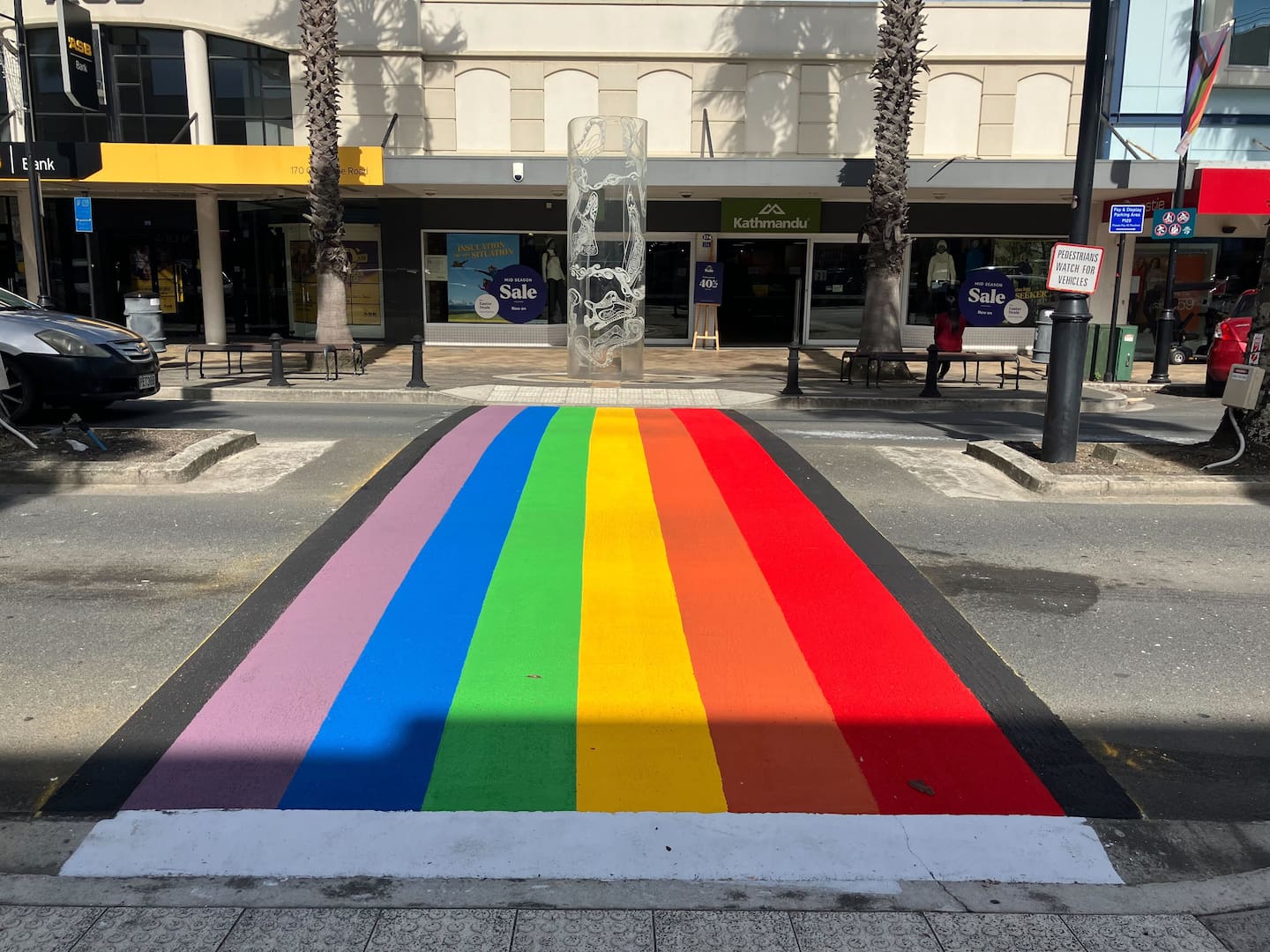 Gisborne’s rainbow pedestrian crossing has been restored.