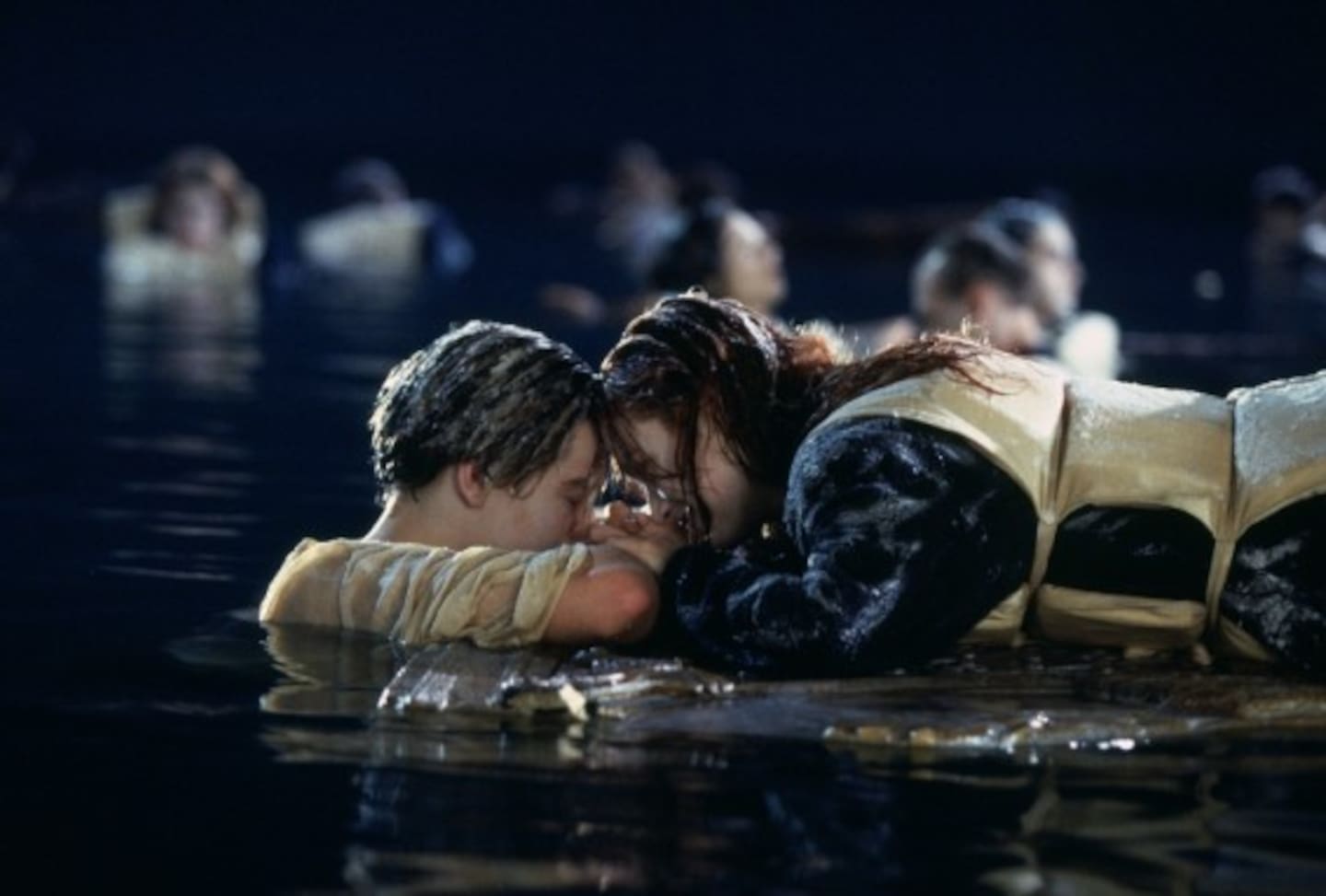 Leonardo DiCaprio and Kate Winslet in Titanic.