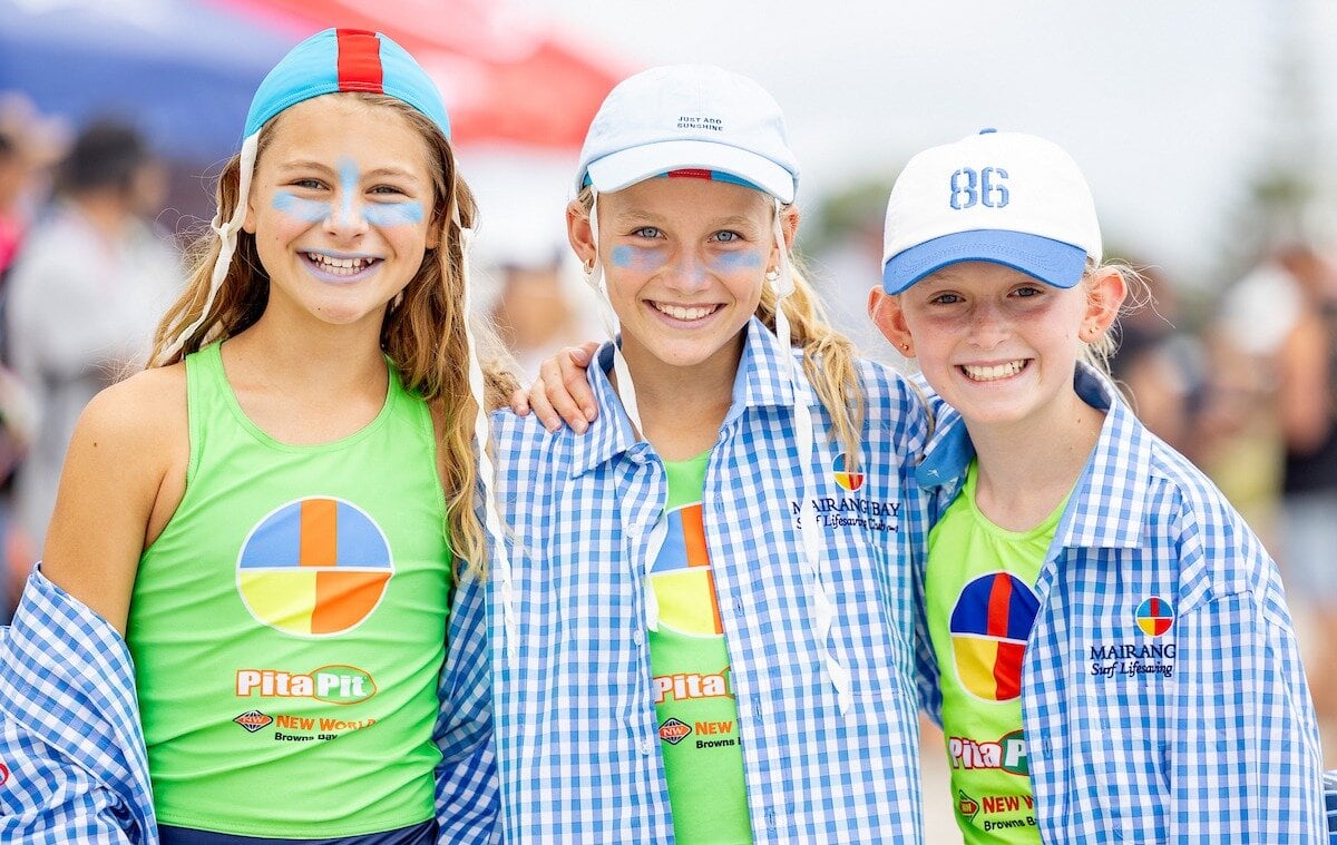 Competitors from Mairangi Bay Surf Lifesaving Club on Oceans Day 1. Photo / Jamie Troughton/Dscribe Media