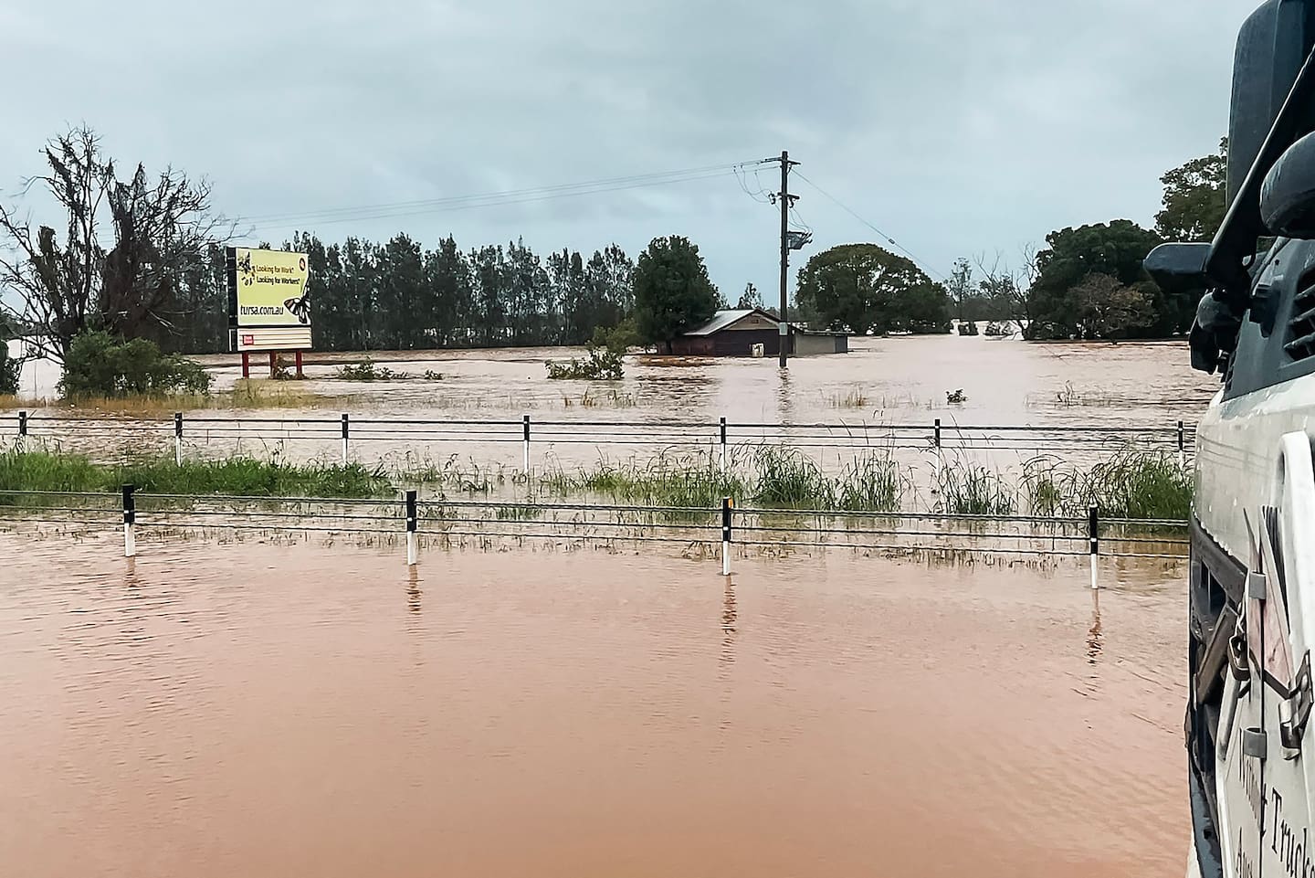 A flooded area near the NSW town of Taree. Torrential rain has lashed eastern Australia, triggering heavy flooding. Photo / New South Wales Police via AFP