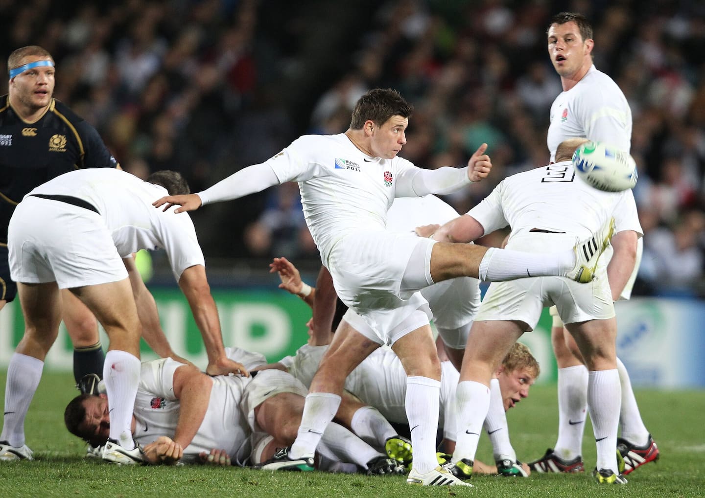 Ben Youngs in action during the Pool B clash against Scotland and England in the Rugby World Cup 2011 at Eden Park. Photo / Greg Bowker