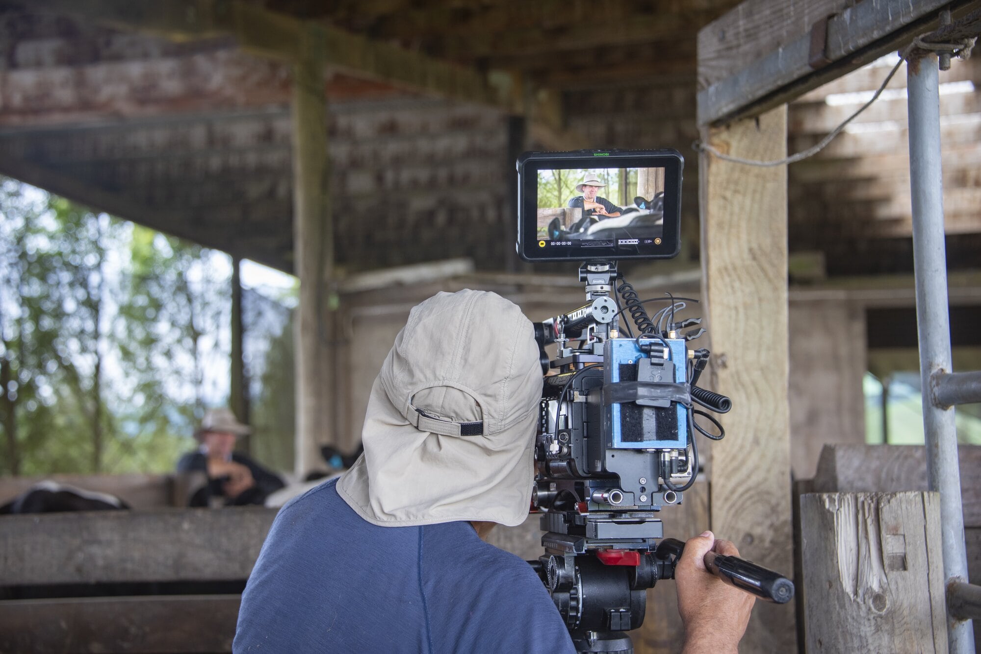  DOP Steve Fisher filming a Hyundai Country Calendar episode at Makahiwi Arabians, Taumarunui. Photo / Catherine Fry