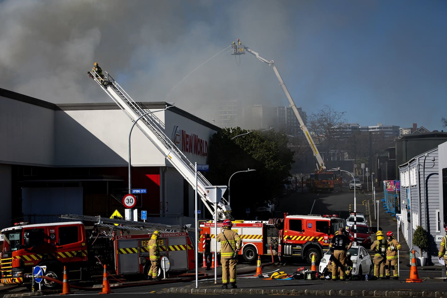 A truck had to be called up from Hamilton to fight the fire. Photo / Dean Purcell