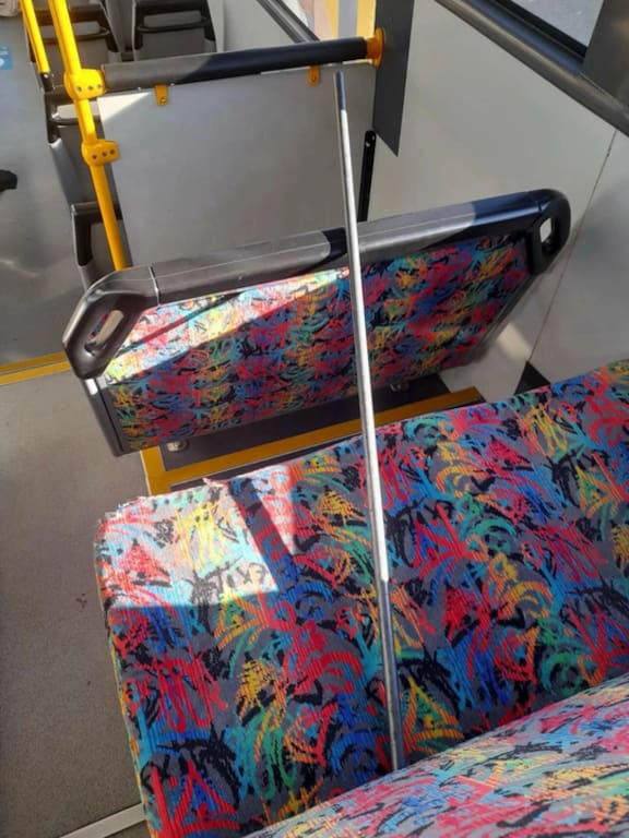 The metal rod that was used to attack a young boy on an Auckland bus on Friday. Photo / NZME